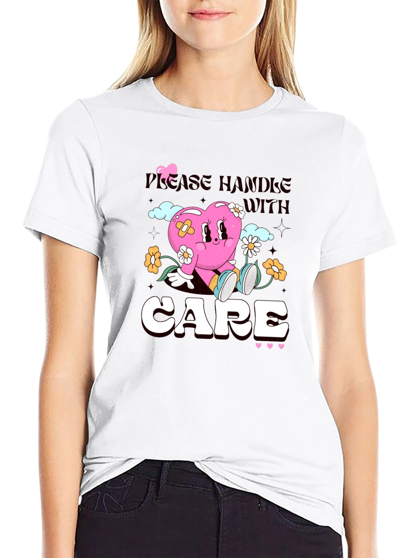 Handle with Care Heart Graphic T-Shirt