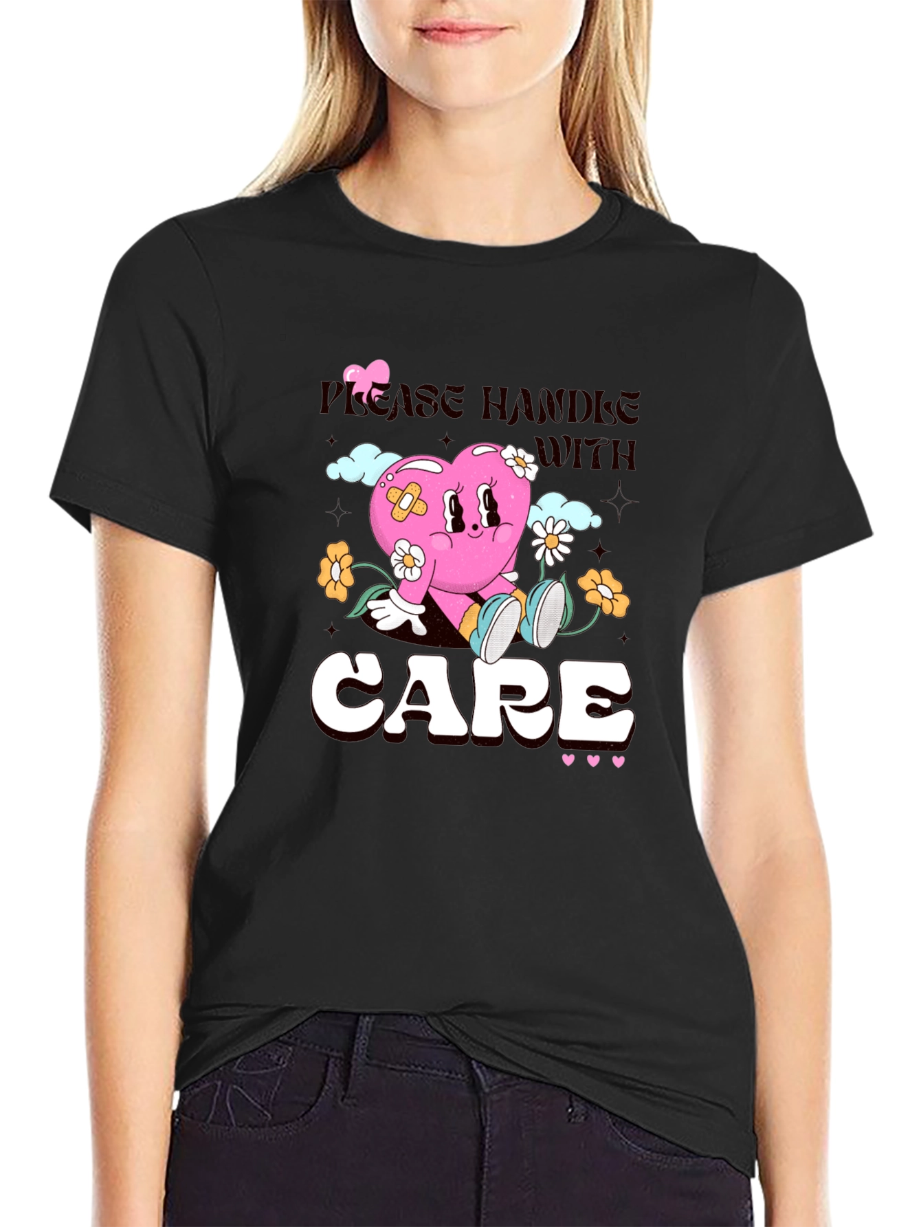 Handle with Care Heart Graphic T-Shirt