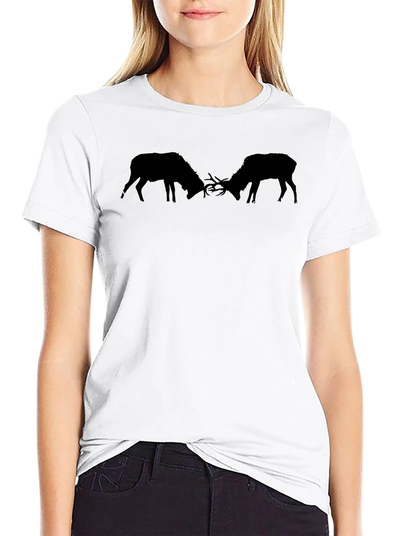Elk Silhouette Black T-Shirt