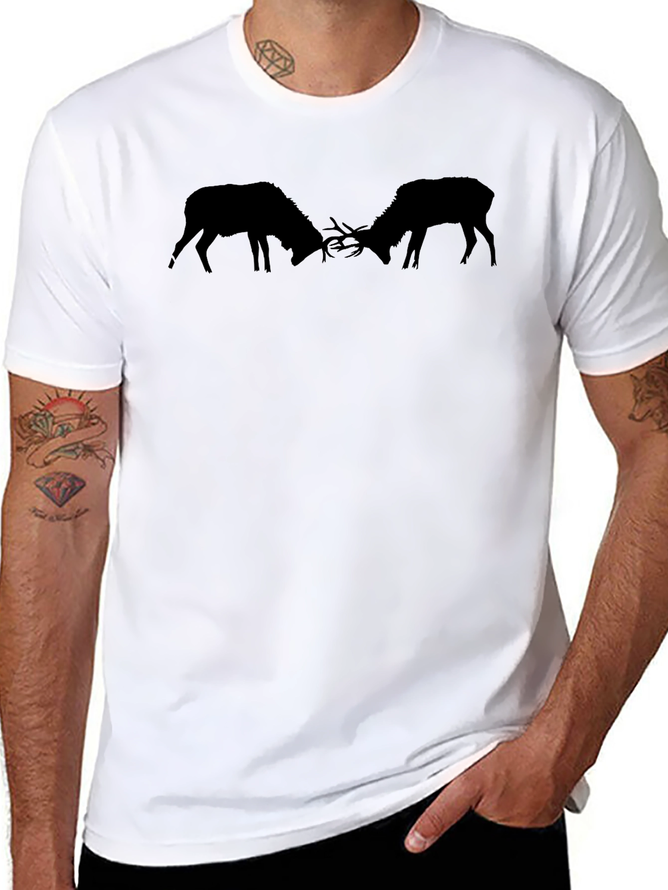 Elk Silhouette Black T-Shirt