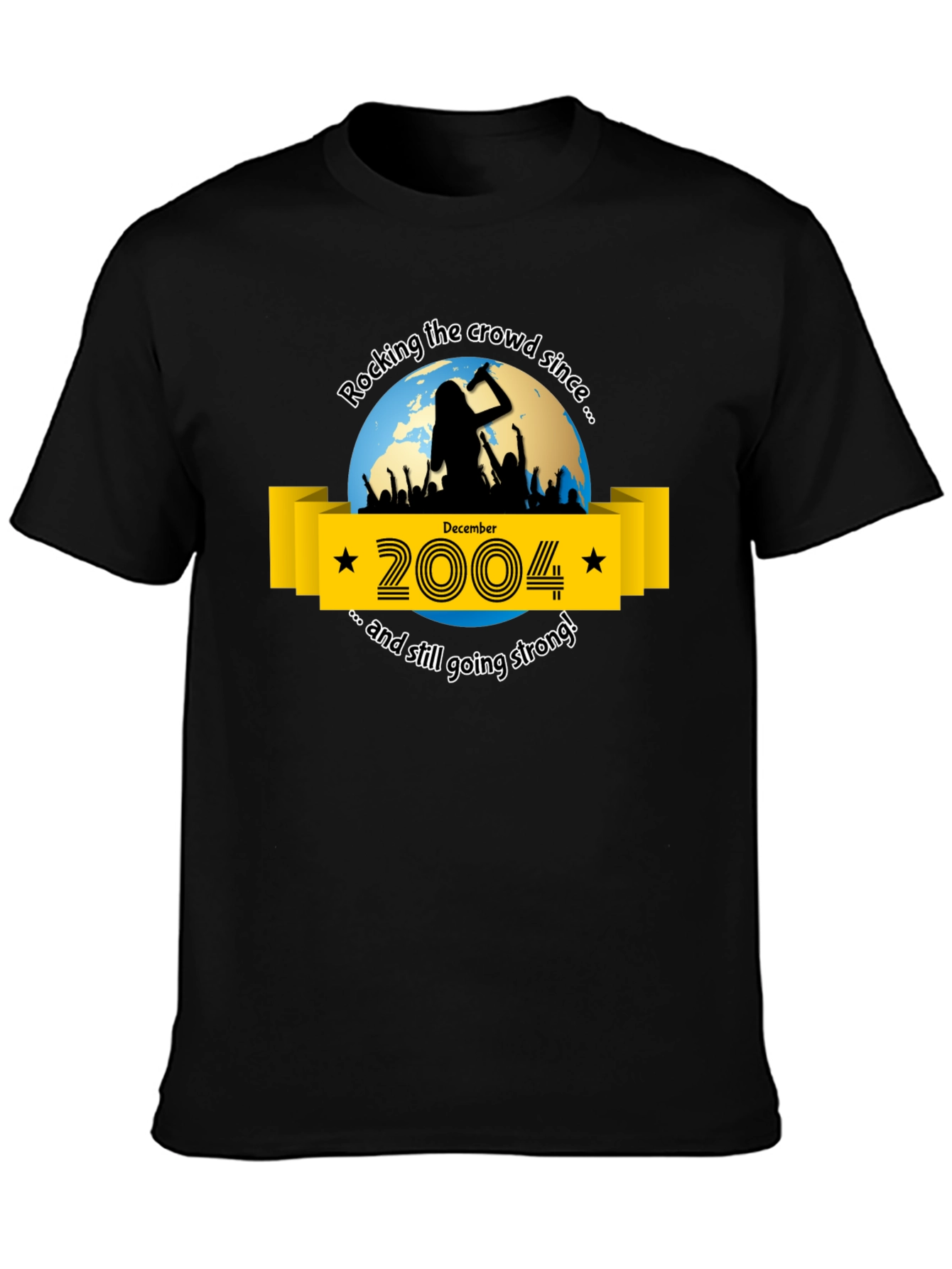 Rocking Since 2004 T-Shirt - Black