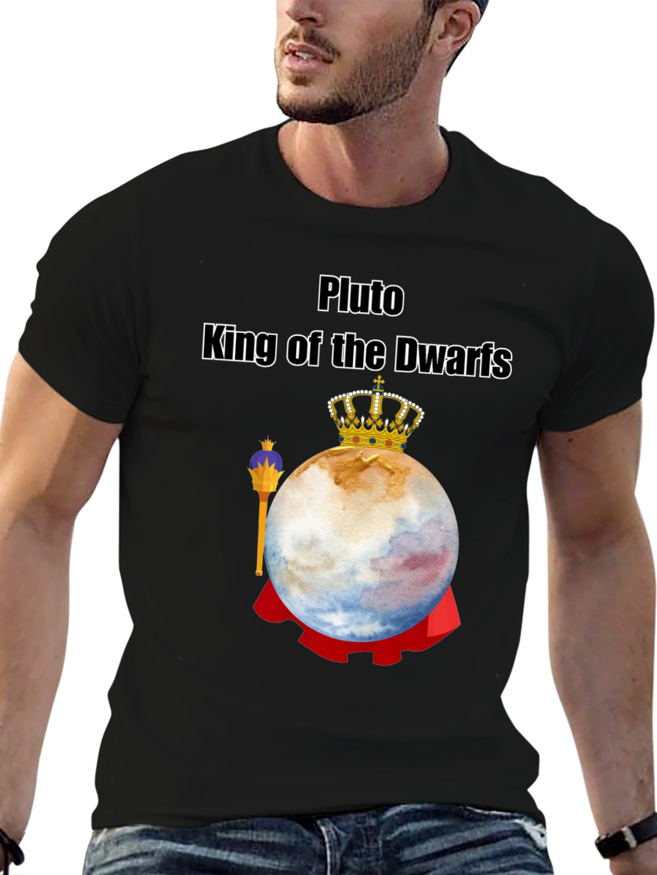 Pluto King of Dwarfs Black T-Shirt