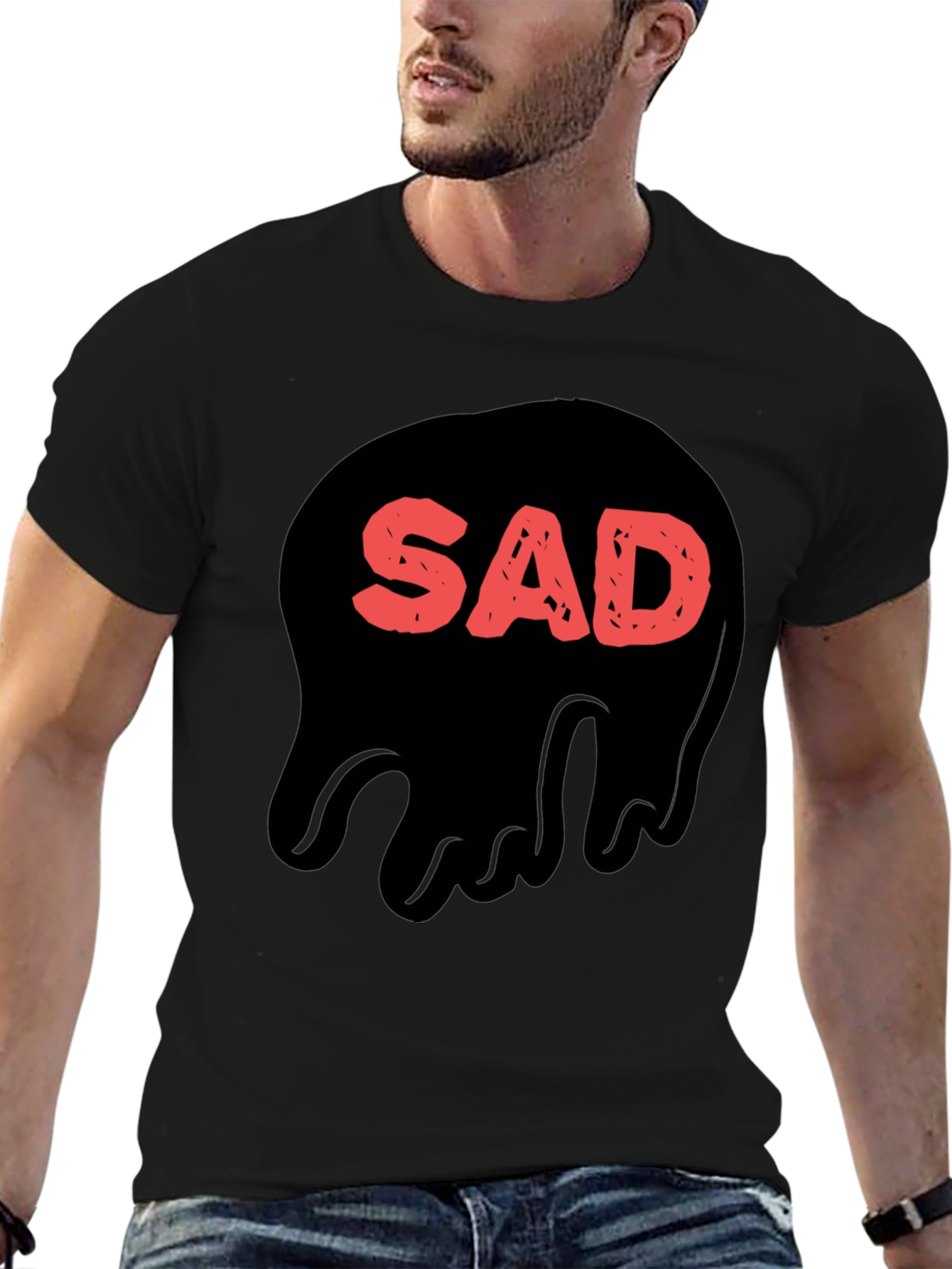 Sad Graphic Black T-Shirt - Stylish Casual Wear