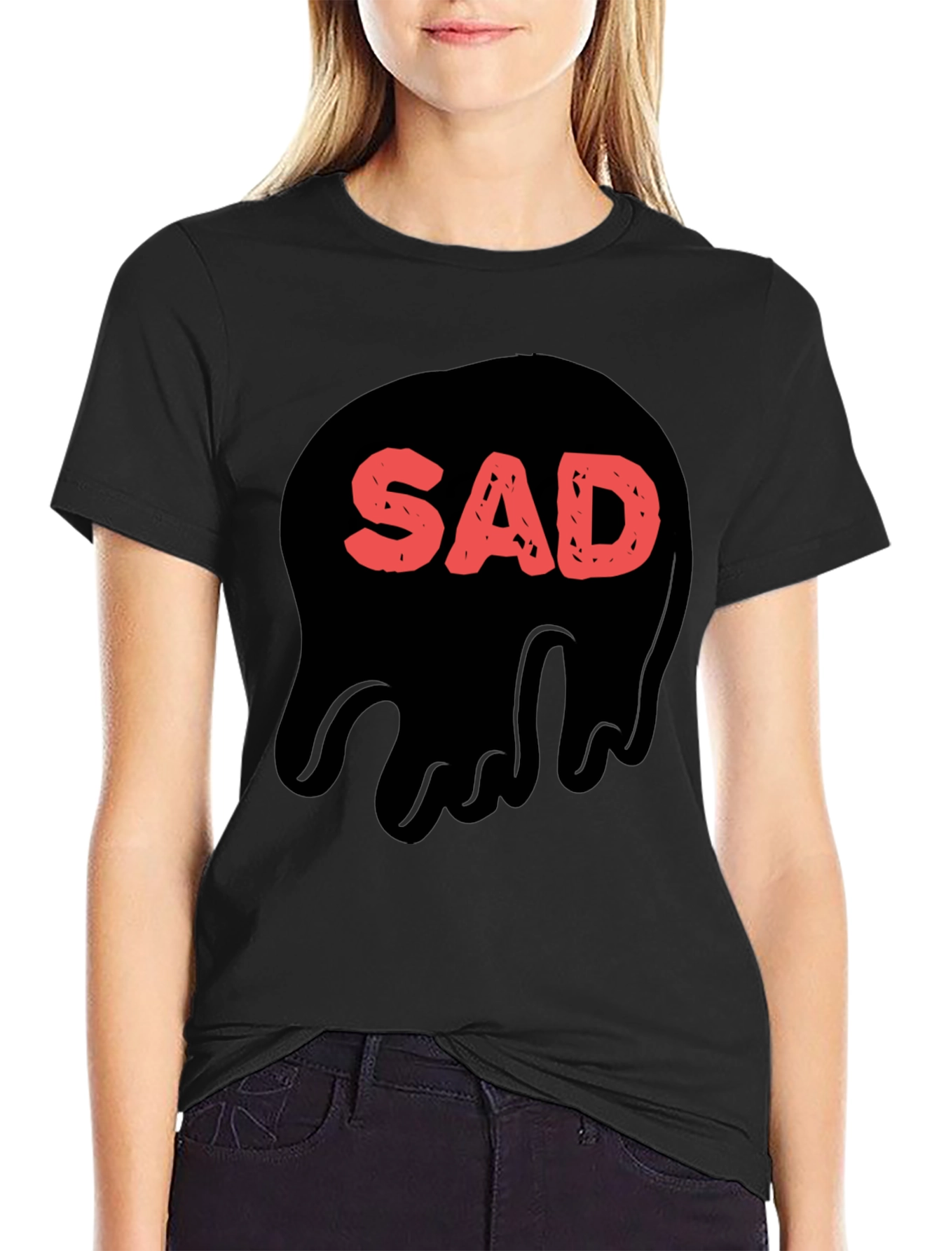 Sad Graphic Black T-Shirt - Stylish Casual Wear