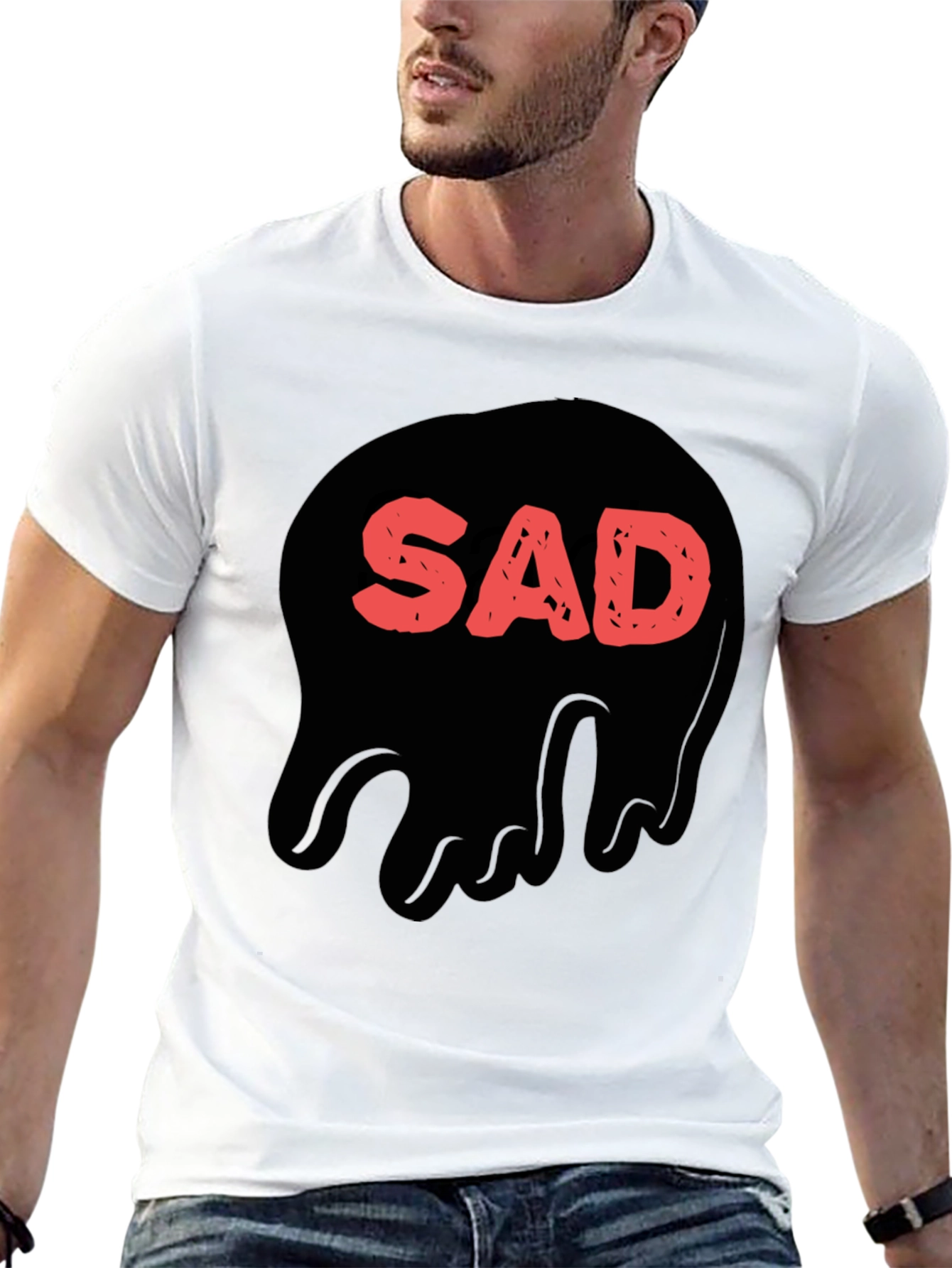 Sad Graphic Black T-Shirt - Stylish Casual Wear