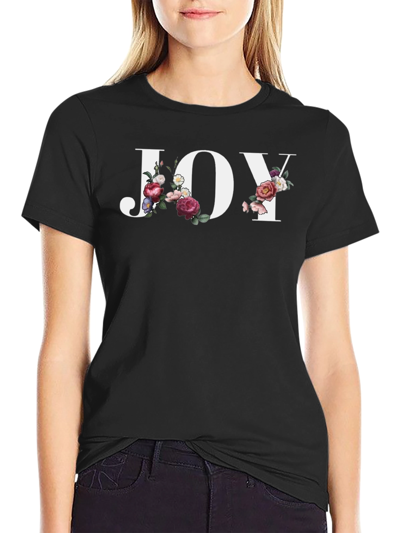 Floral JOY Graphic Tee - Stylish Comfort