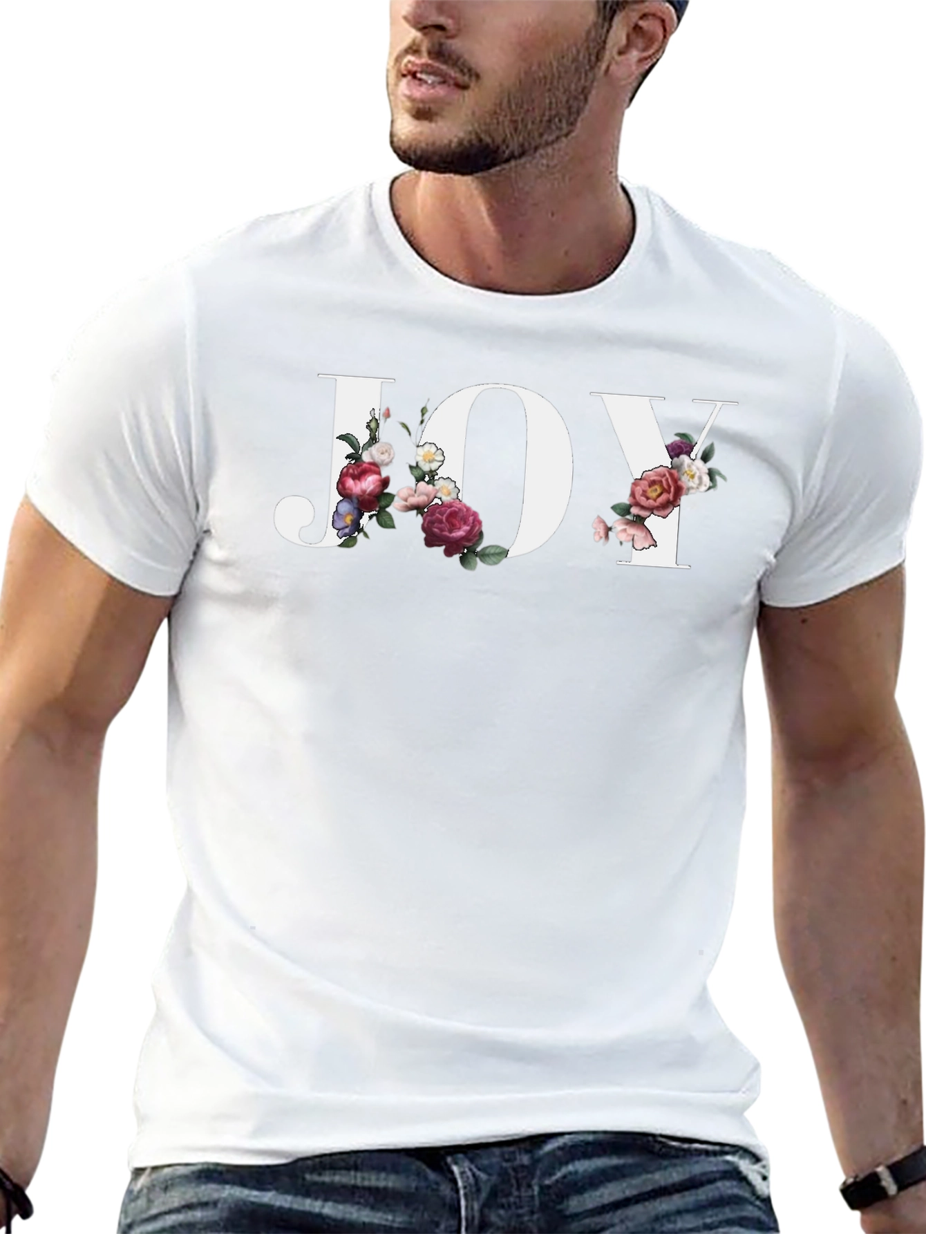 Floral JOY Graphic Tee - Stylish Comfort