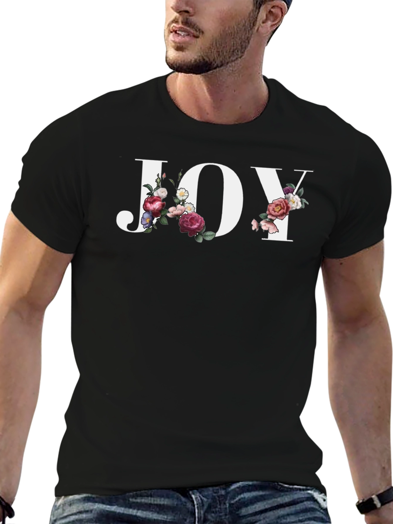 Floral JOY Graphic Tee - Stylish Comfort