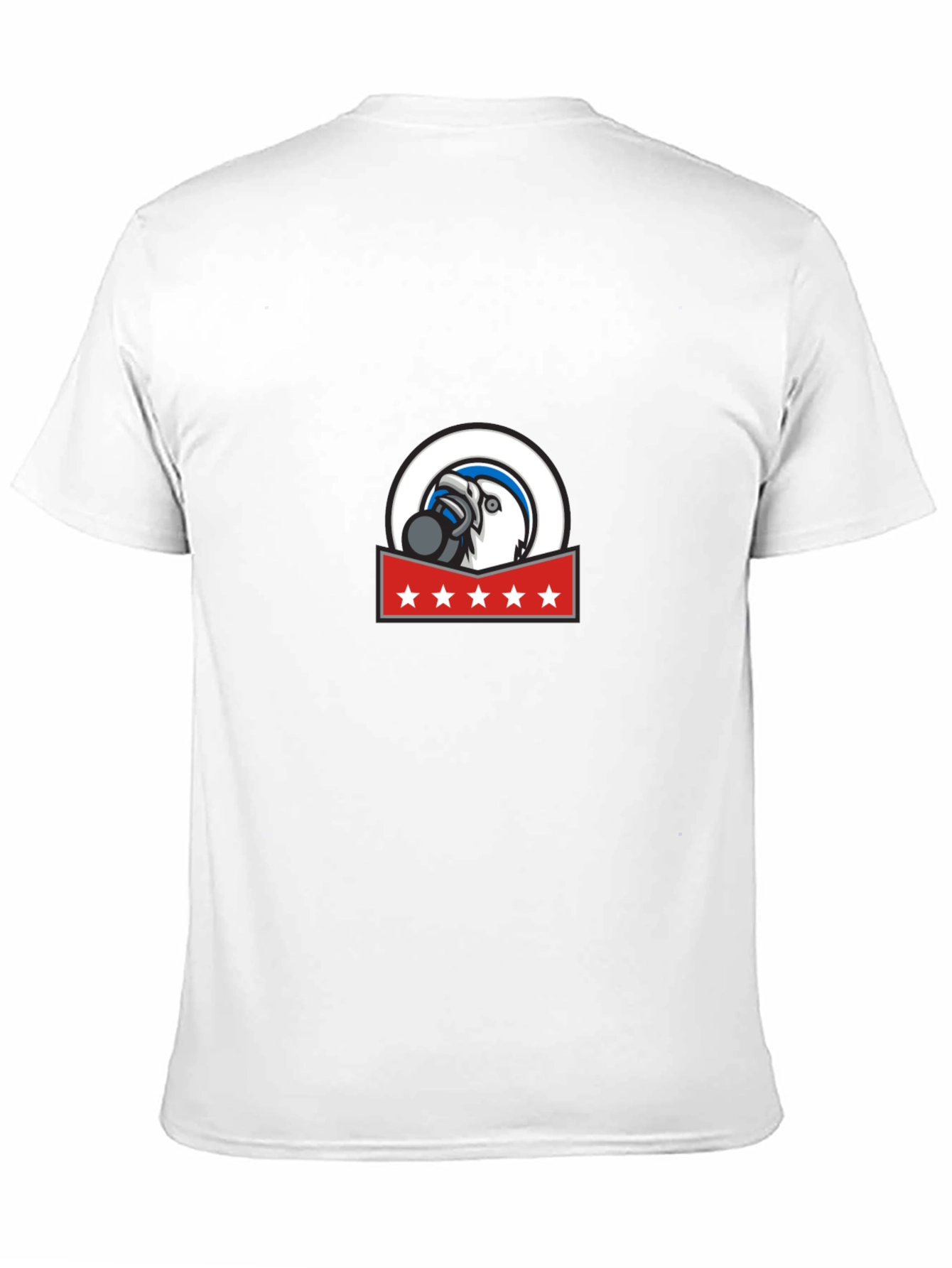 Mens Graphic Tee: Eagle Mascot Design Soft Cotton Blend