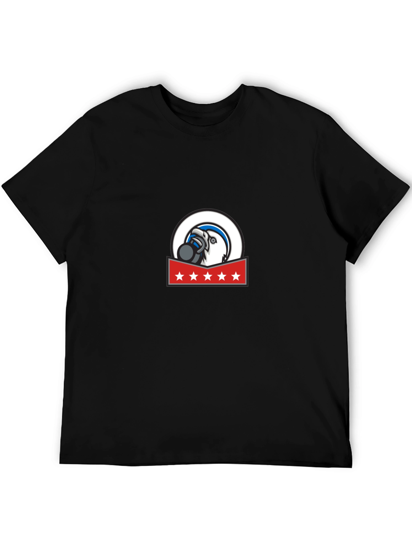 Mens Graphic Tee: Eagle Mascot Design Soft Cotton Blend
