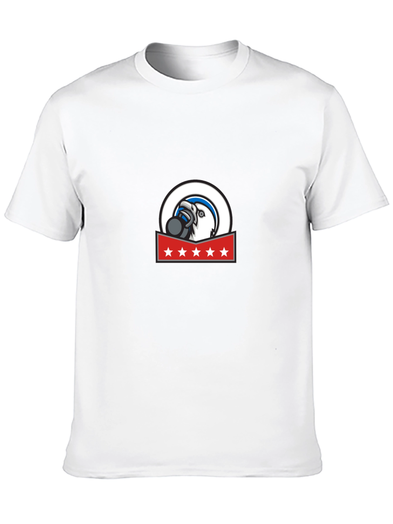 Mens Graphic Tee: Eagle Mascot Design Soft Cotton Blend