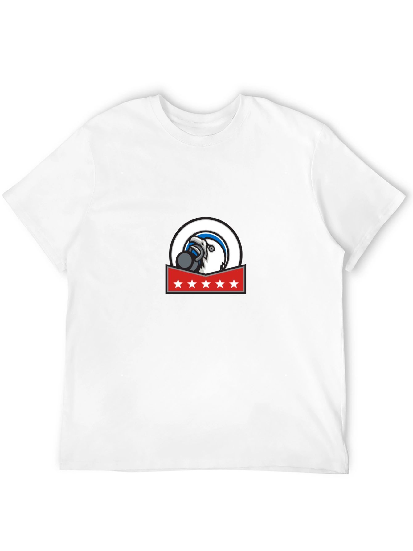 Mens Graphic Tee: Eagle Mascot Design Soft Cotton Blend