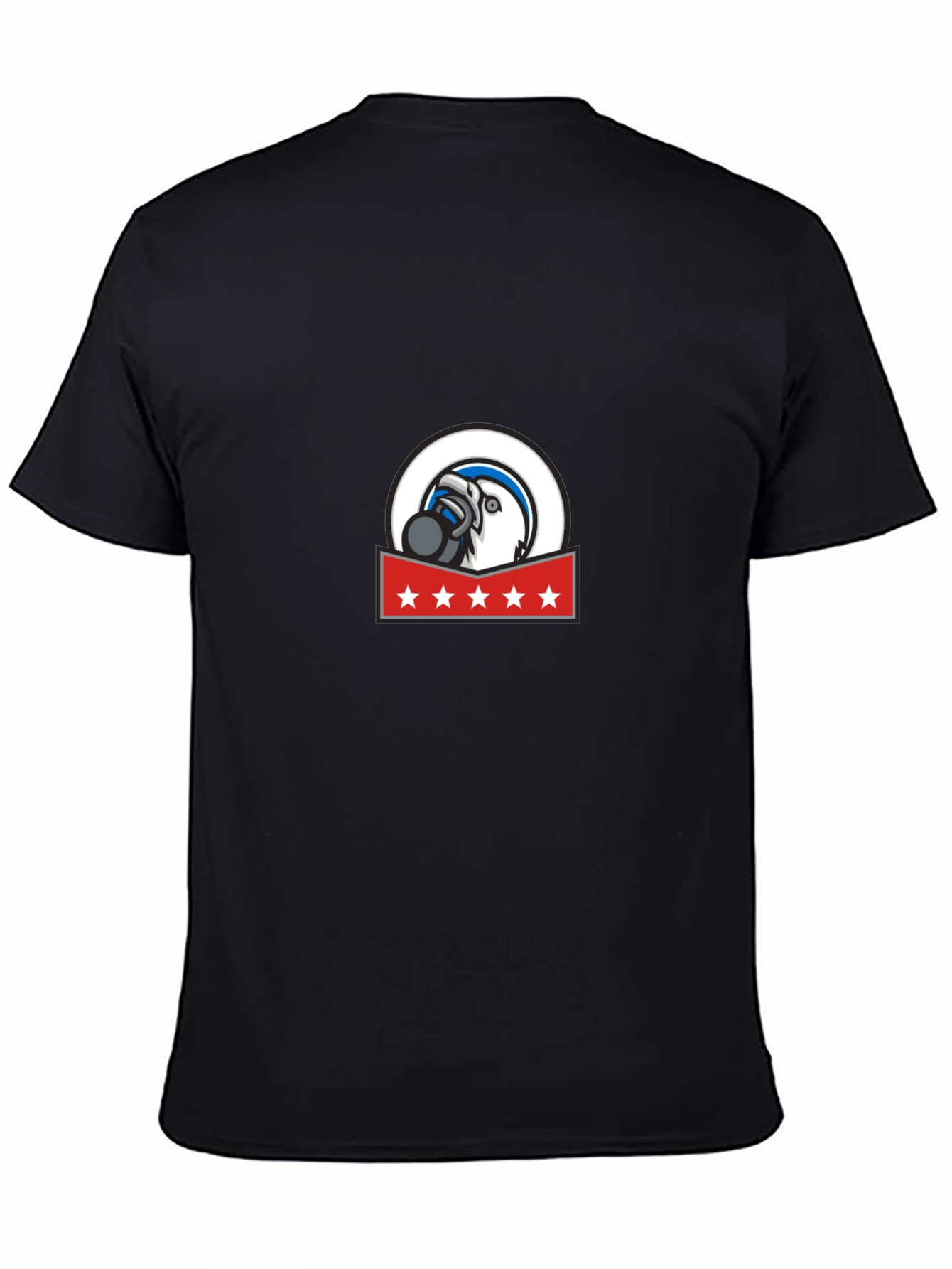 Mens Graphic Tee: Eagle Mascot Design Soft Cotton Blend