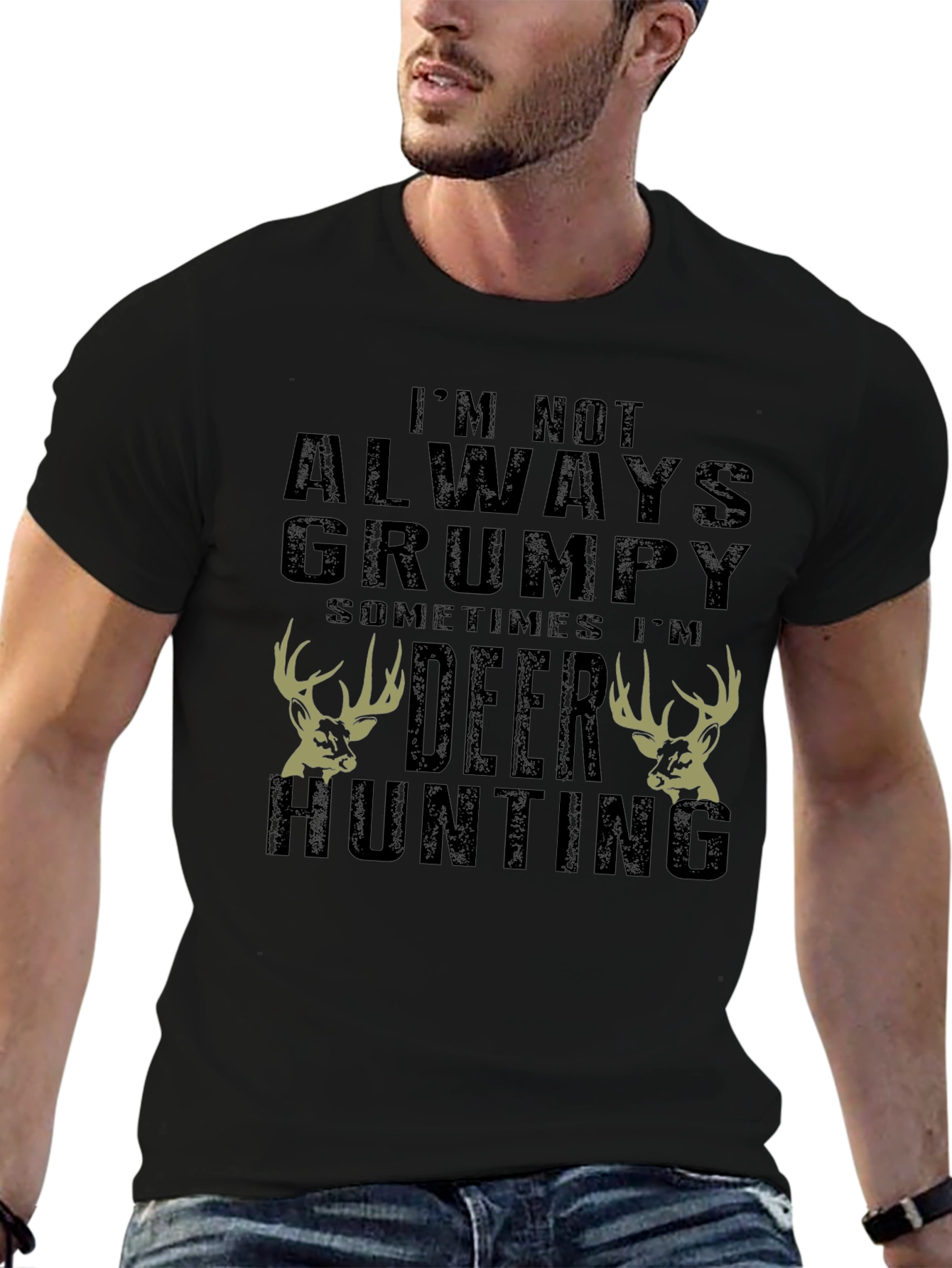 Grumpy Deer Hunting Graphic T-Shirt