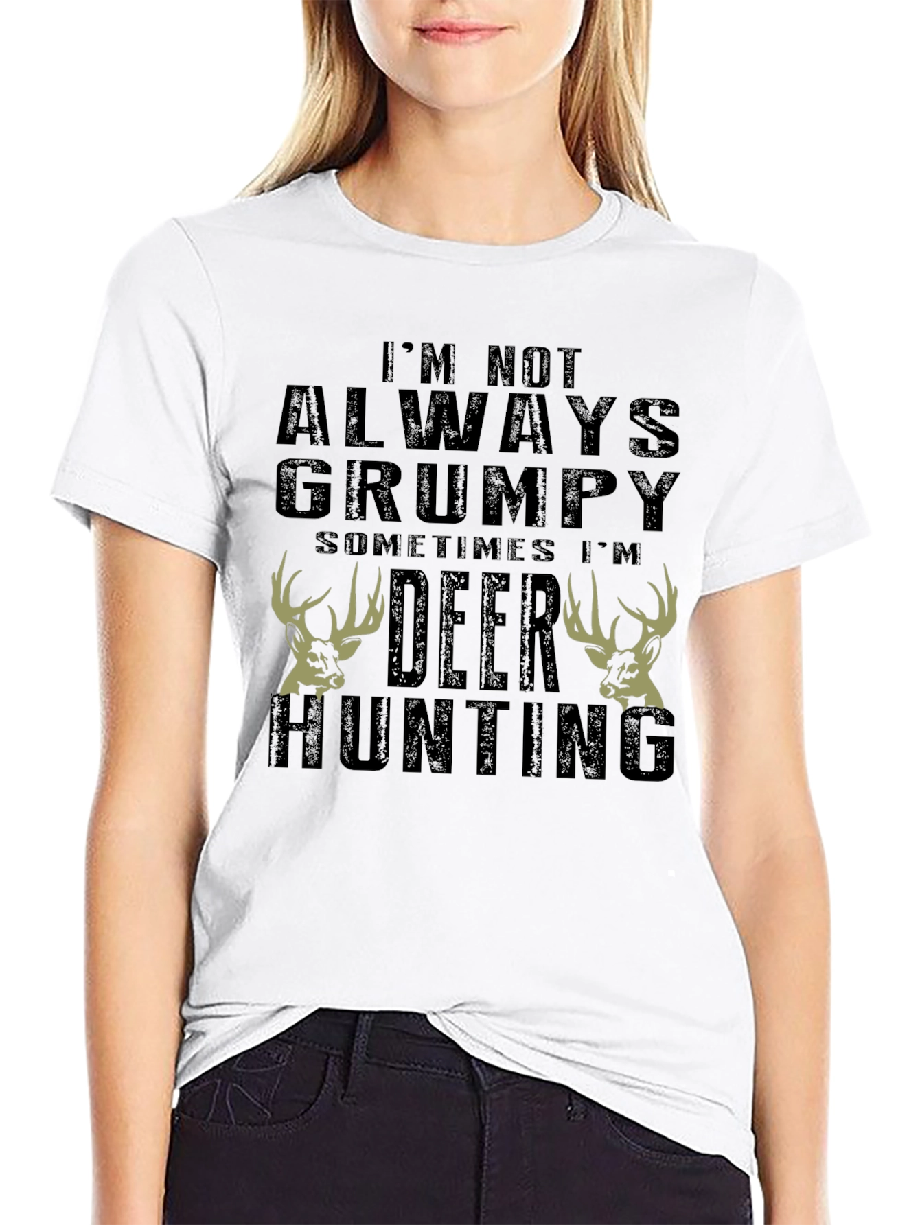 Grumpy Deer Hunting Graphic T-Shirt