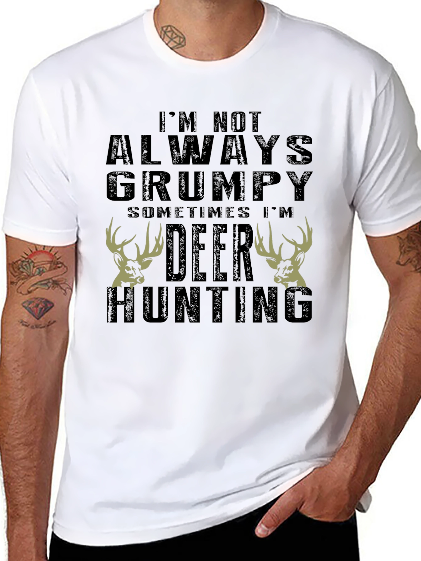 Grumpy Deer Hunting Graphic T-Shirt