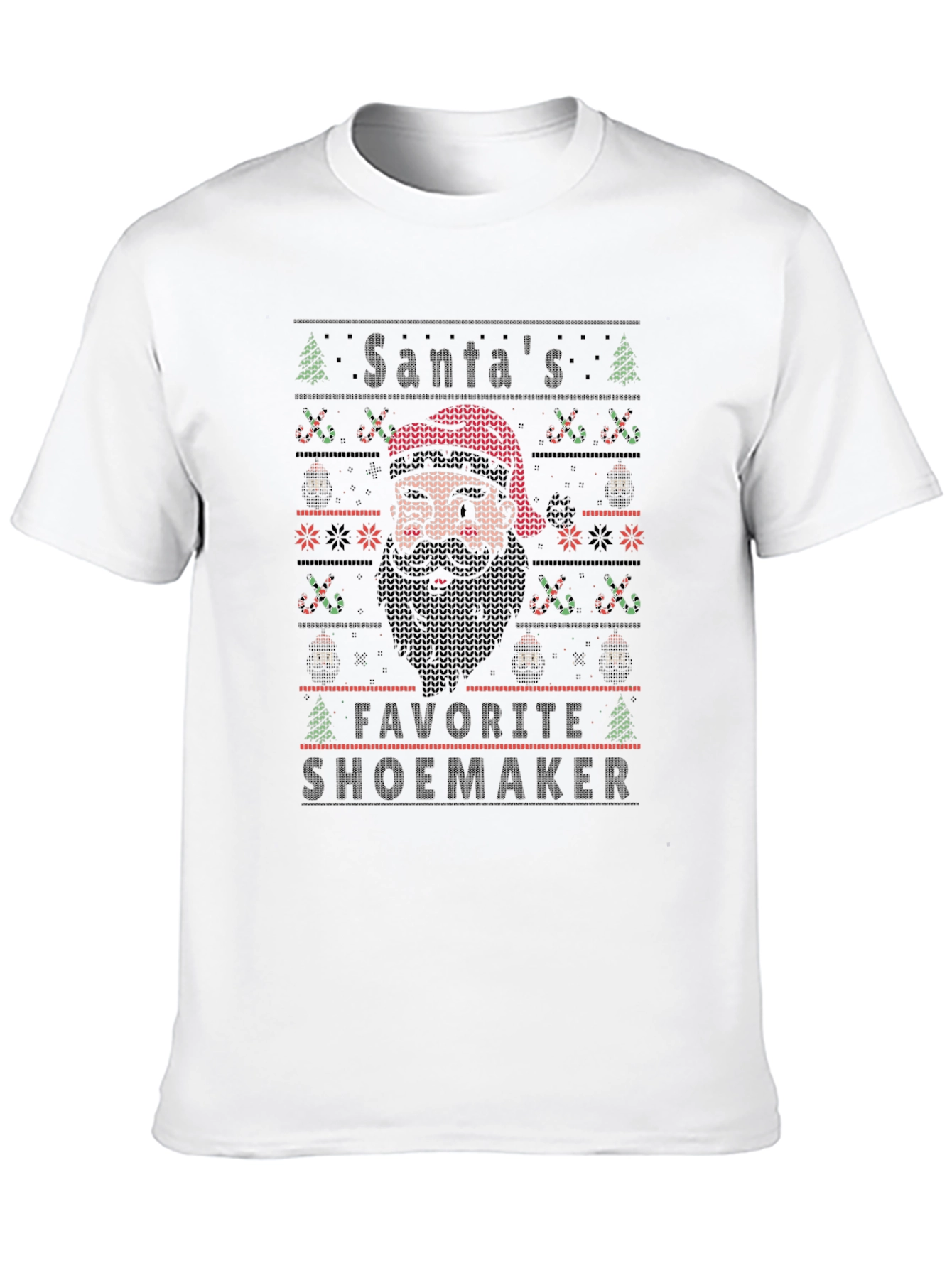 Santas Favorite Shoemaker Christmas Knit T-Shirt