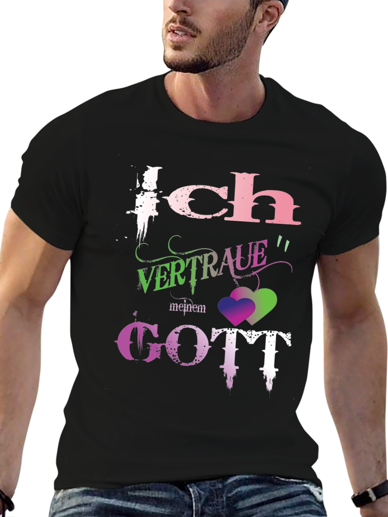 Ich Vertraue Meinem Gott Black T-Shirt