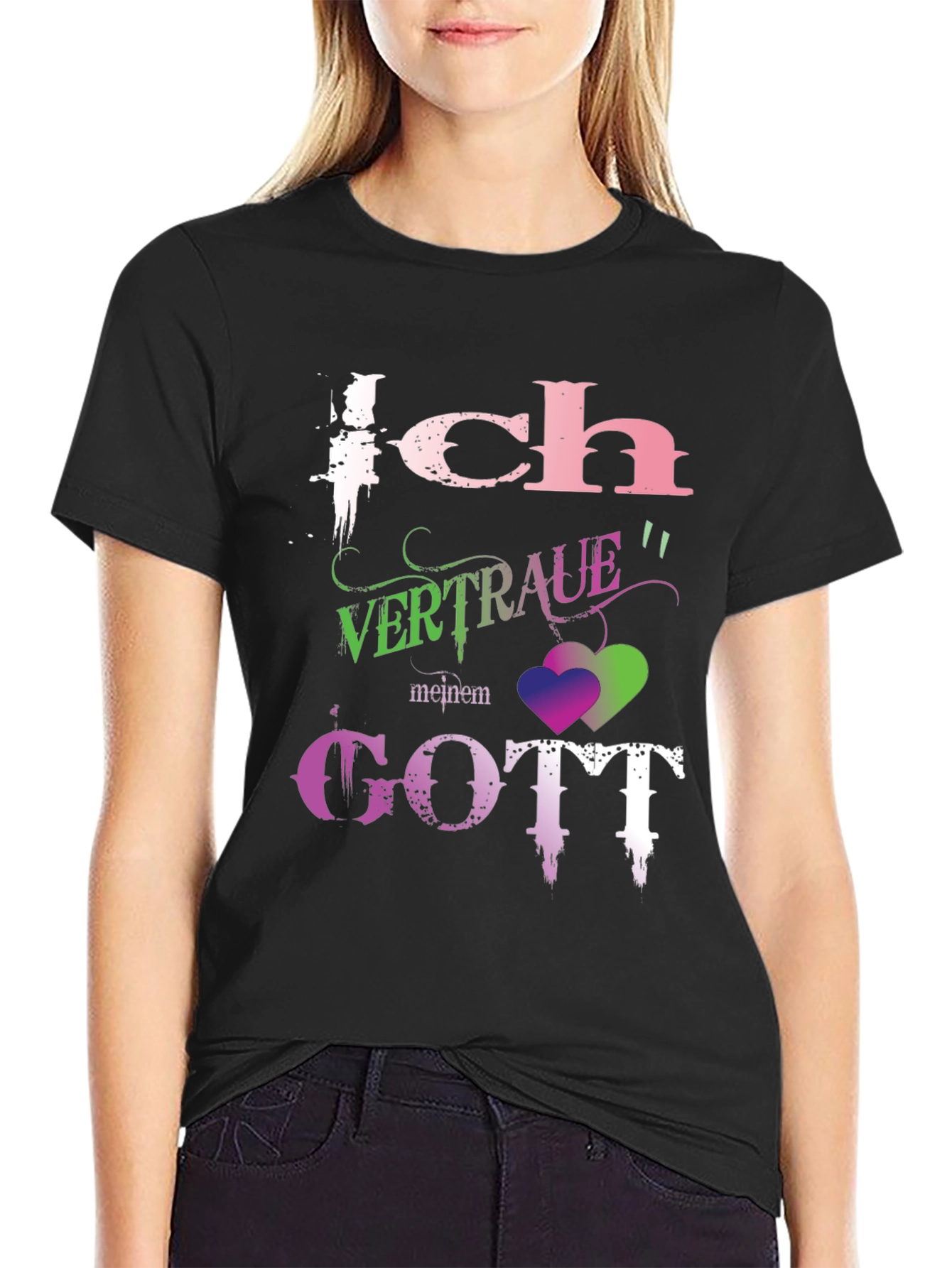 Ich Vertraue Meinem Gott Black T-Shirt
