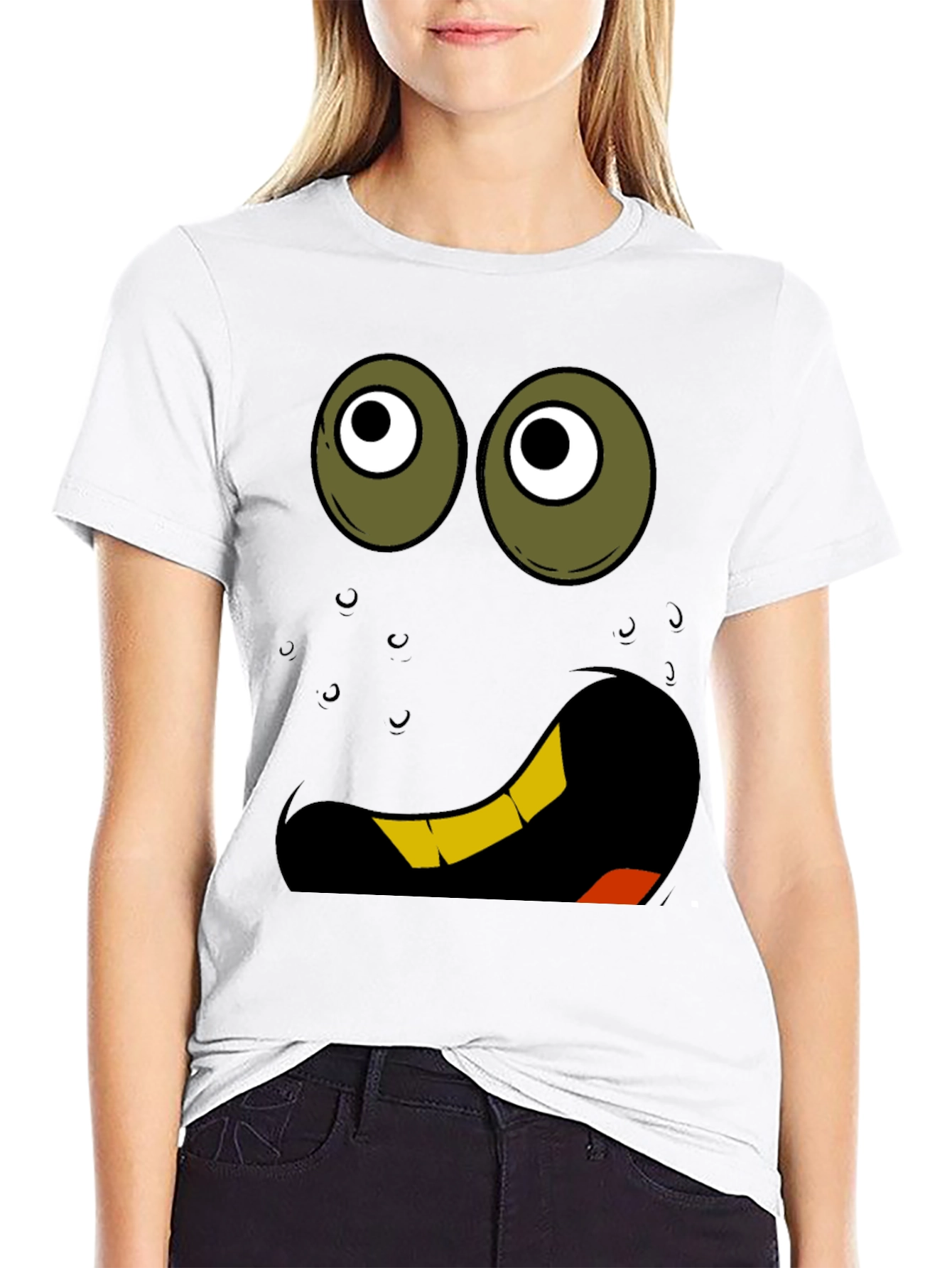 Funny Cartoon Face Graphic T-Shirt