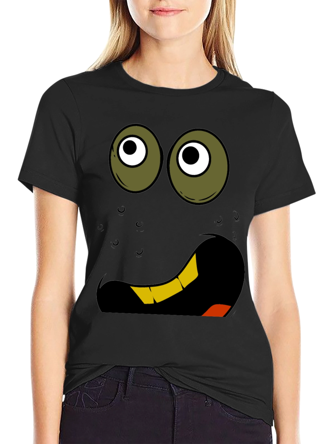 Funny Cartoon Face Graphic T-Shirt