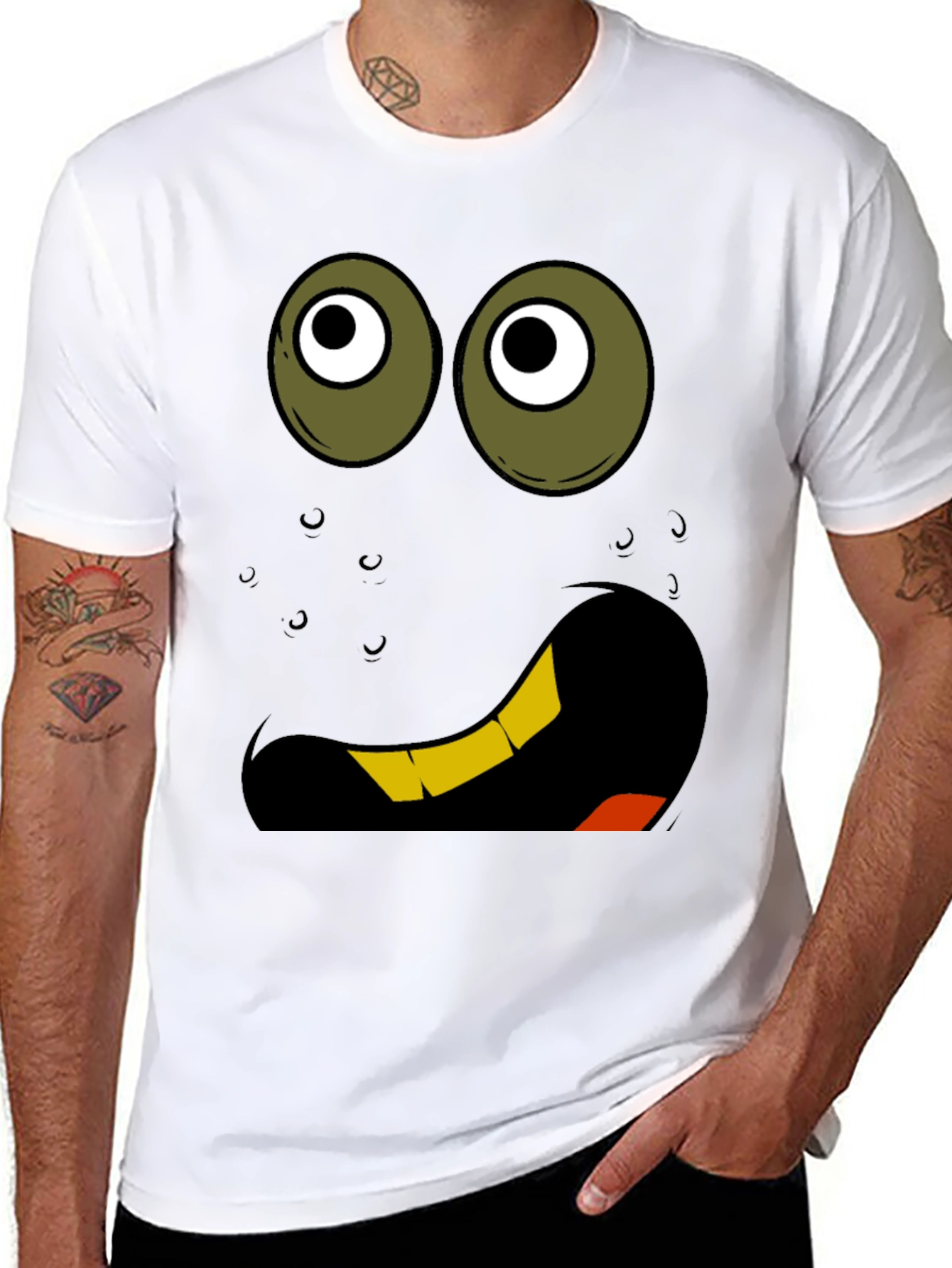 Funny Cartoon Face Graphic T-Shirt