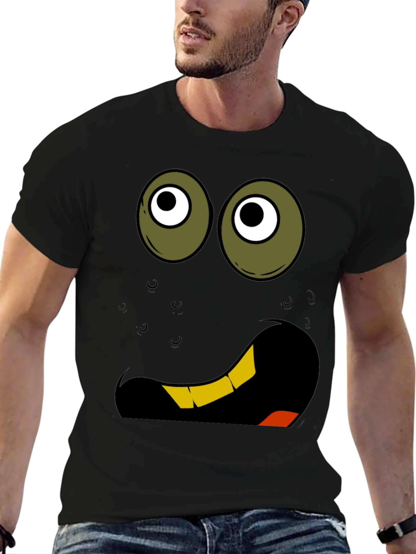 Funny Cartoon Face Graphic T-Shirt