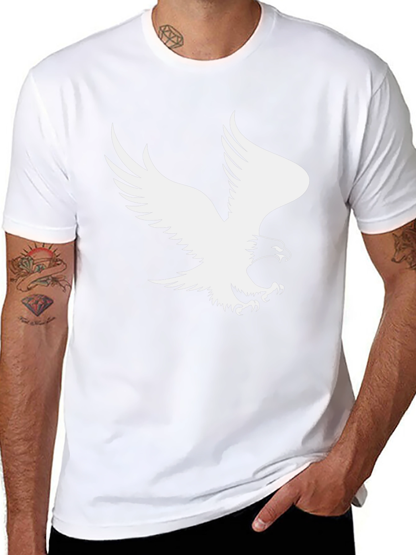 Eagle Graphic Tee - Black Cotton T-Shirt