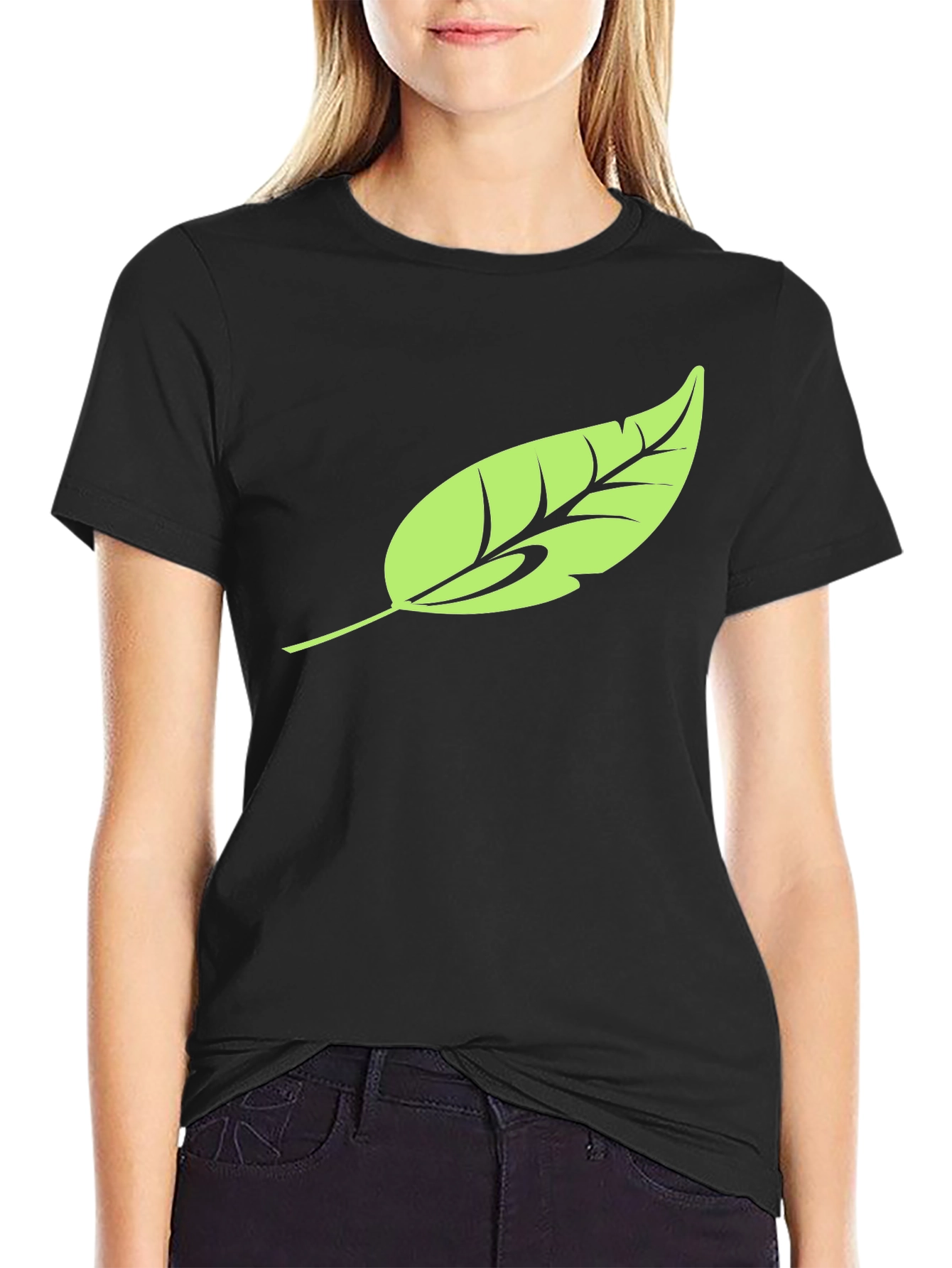 Leaf Graphic Black T-Shirt