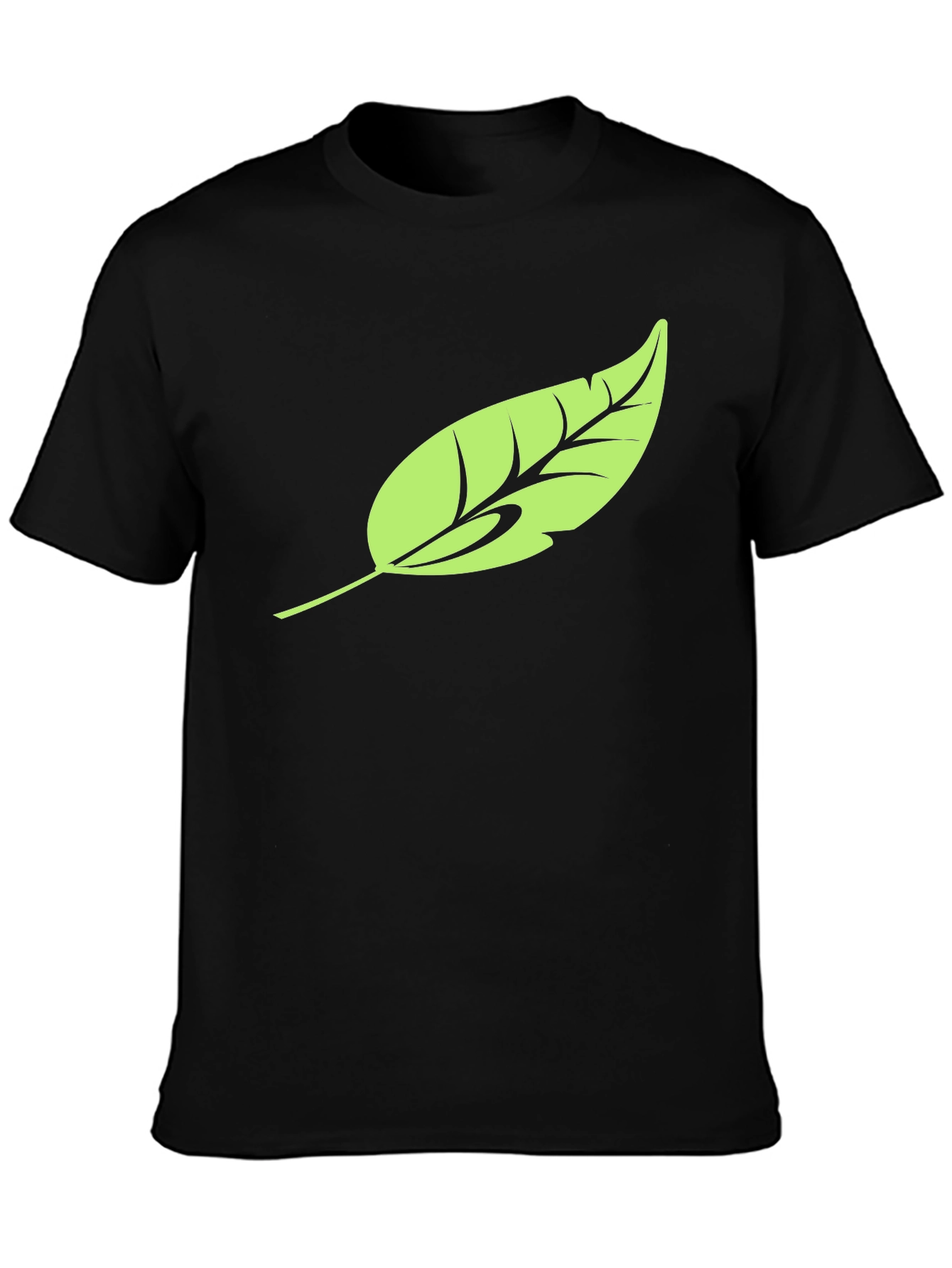 Leaf Graphic Black T-Shirt