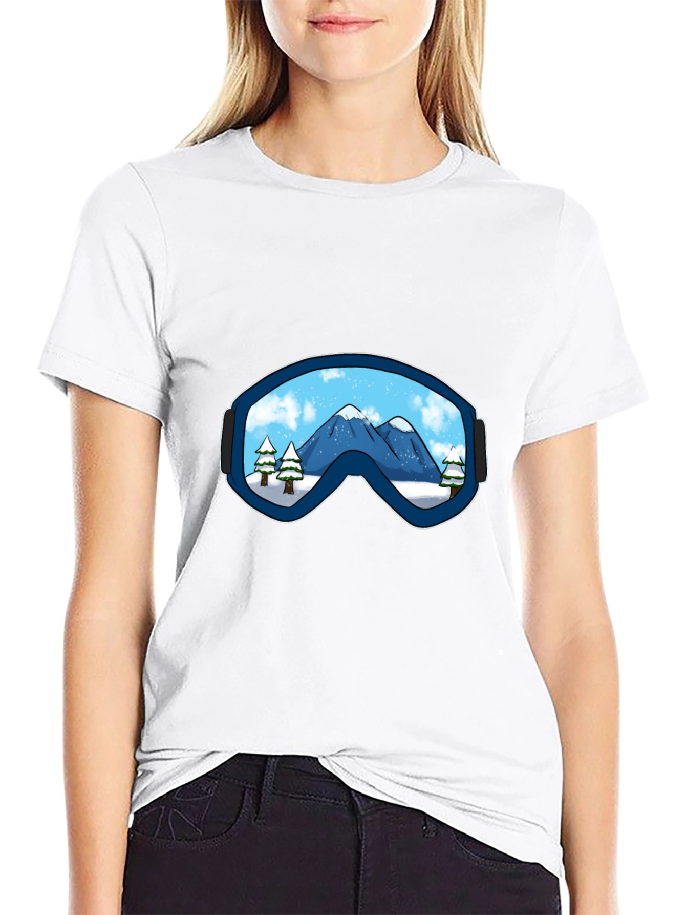 Mountain View Ski Goggles Graphic Tee - Black