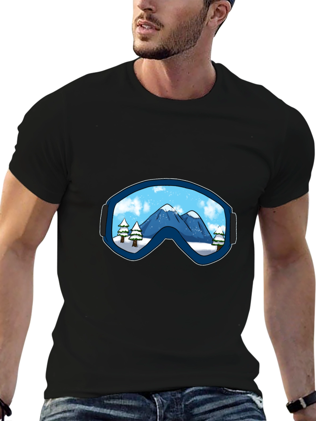 Mountain View Ski Goggles Graphic Tee - Black