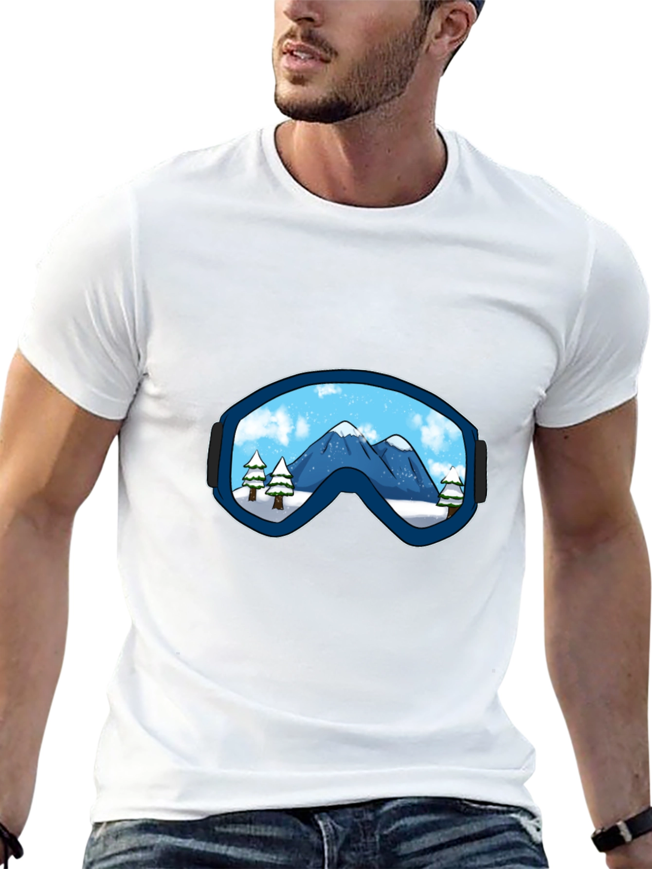 Mountain View Ski Goggles Graphic Tee - Black