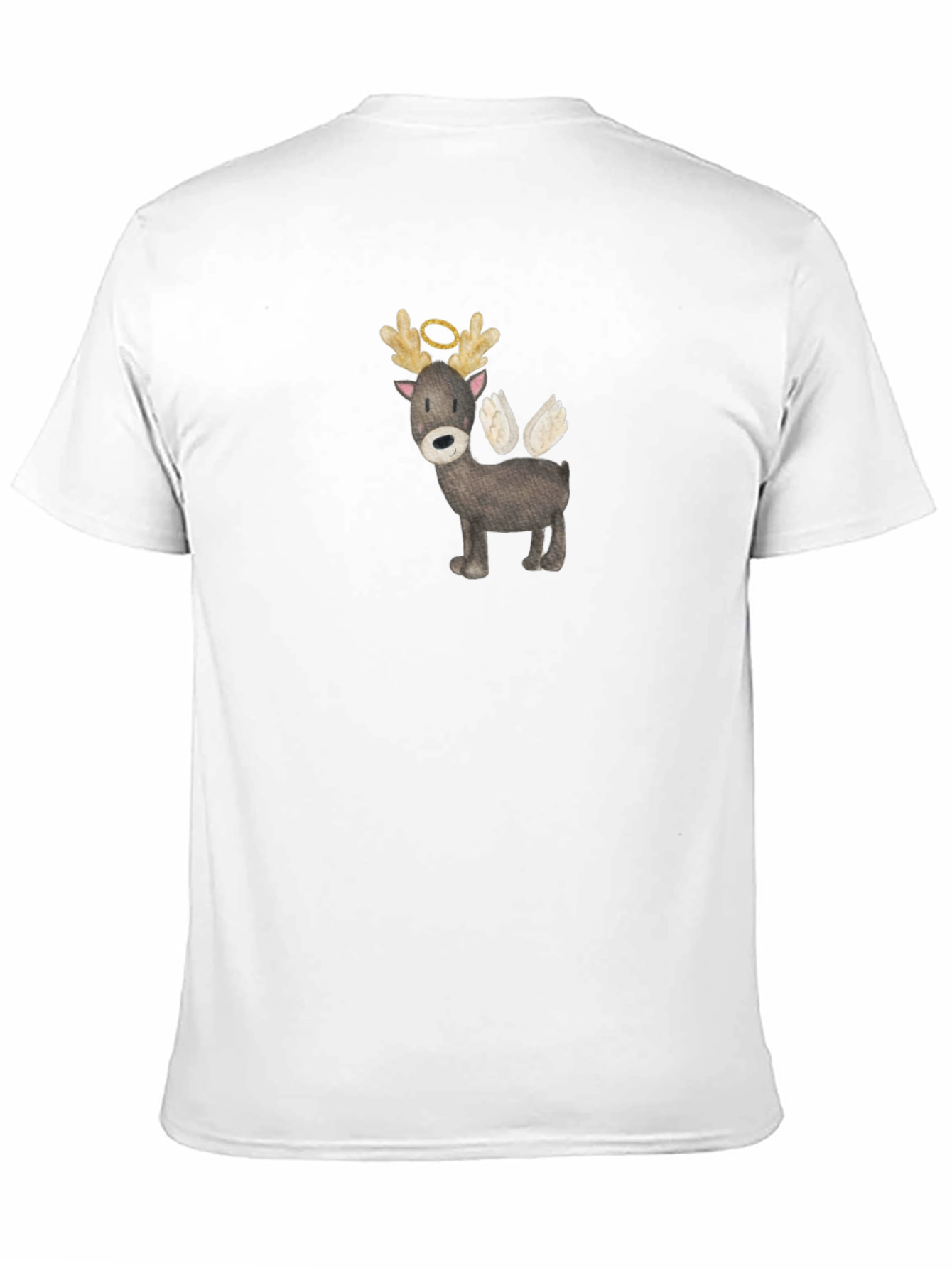 Angel Reindeer Graphic Tee - Black