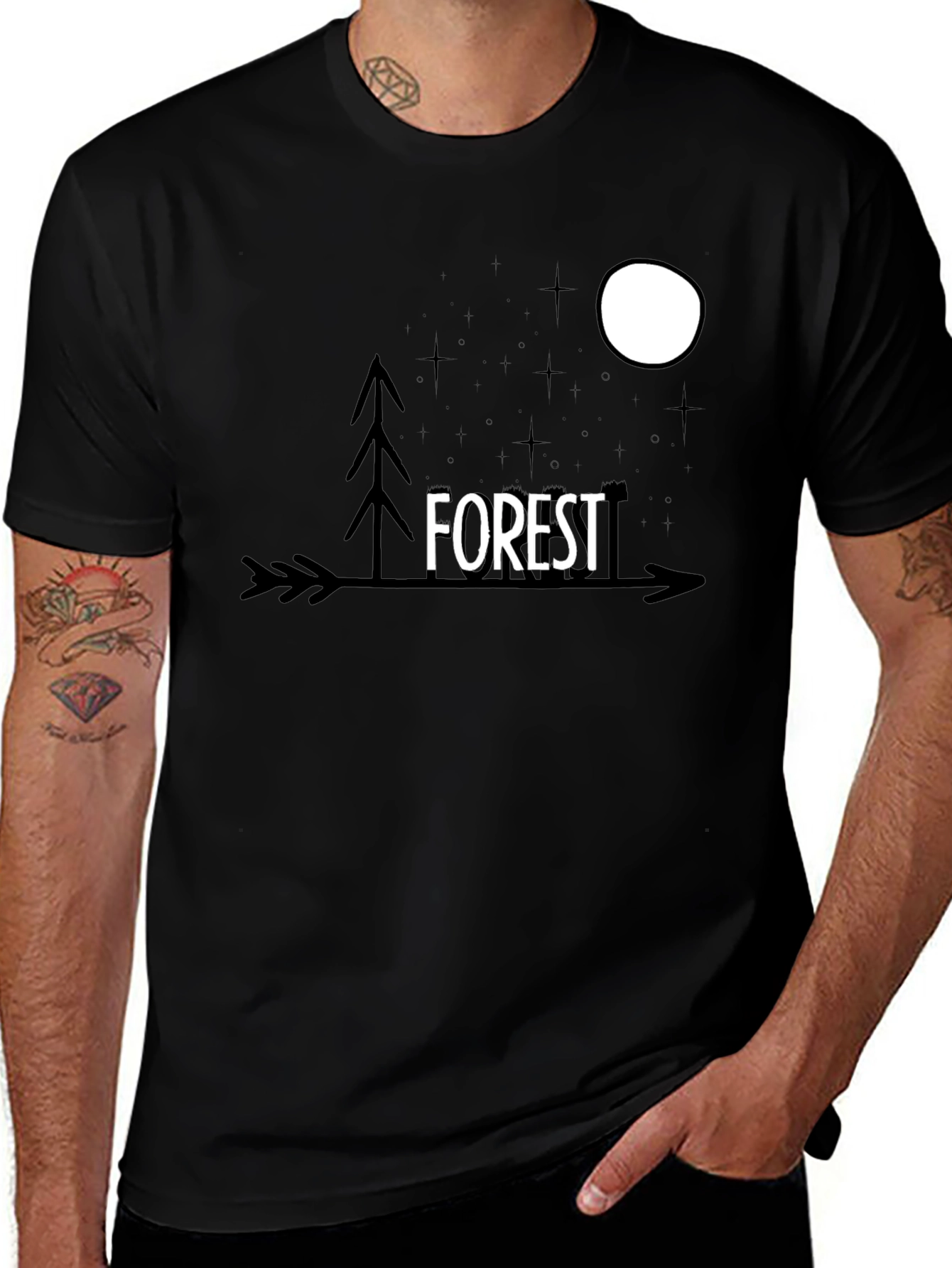 Forest Arrow Graphic Tee - Unisex Black T-Shirt