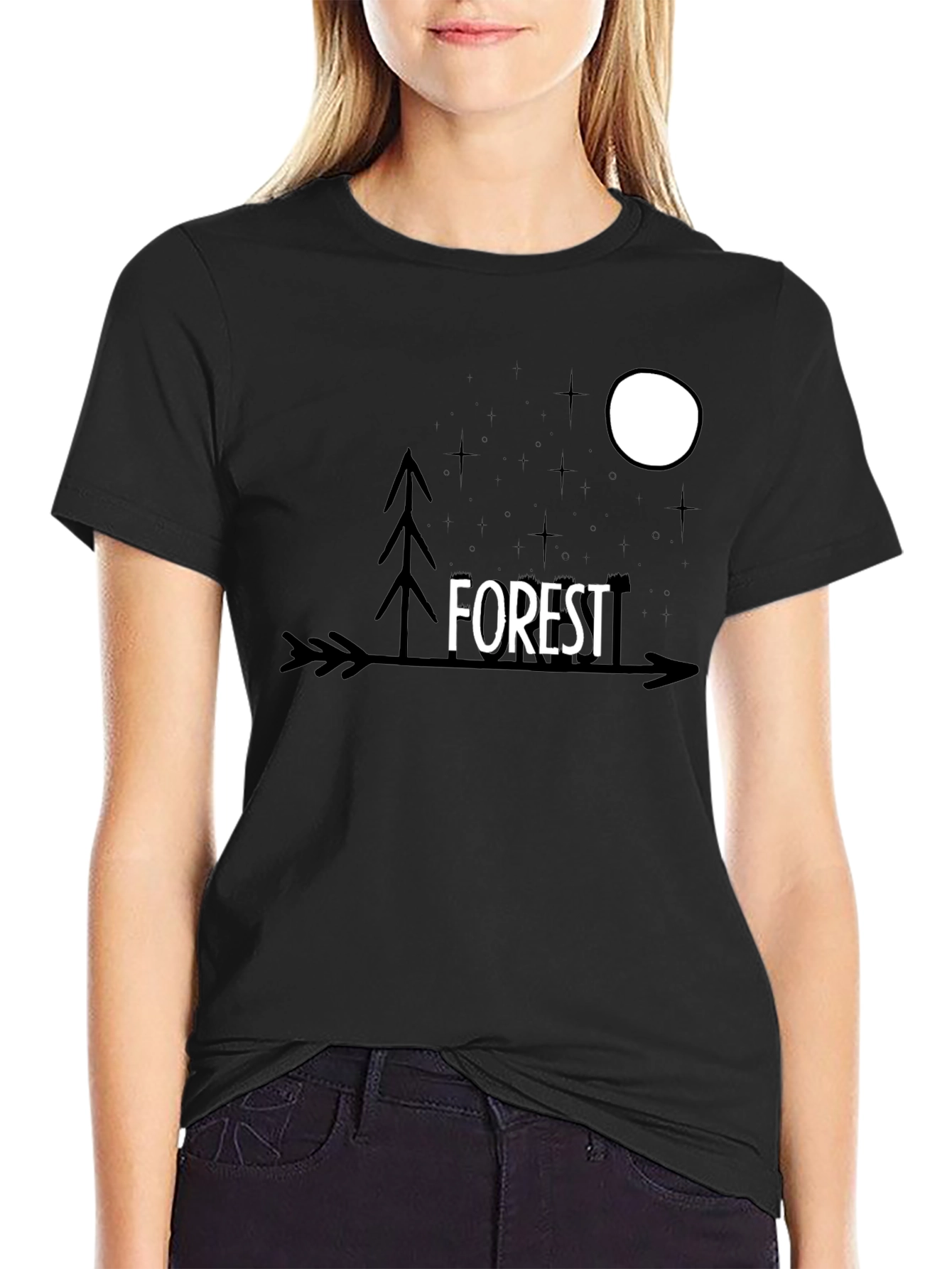 Forest Arrow Graphic Tee - Unisex Black T-Shirt