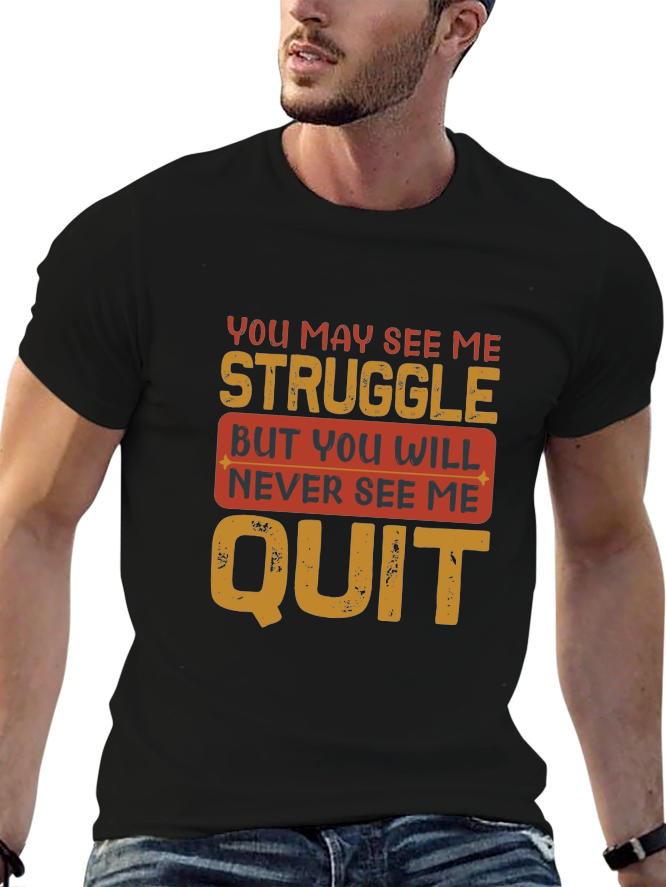 Motivational T-Shirt: Never Quit