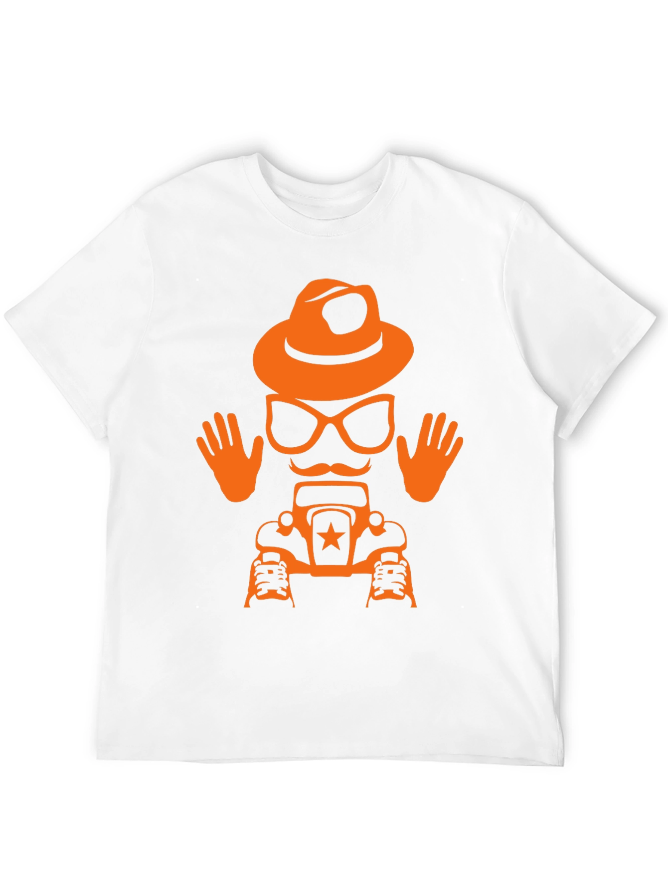 Humorous Car & Character T-Shirt