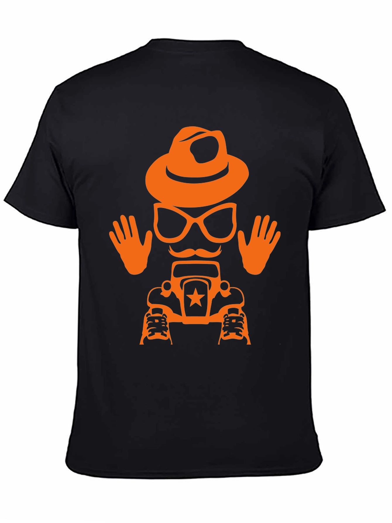 Humorous Car & Character T-Shirt