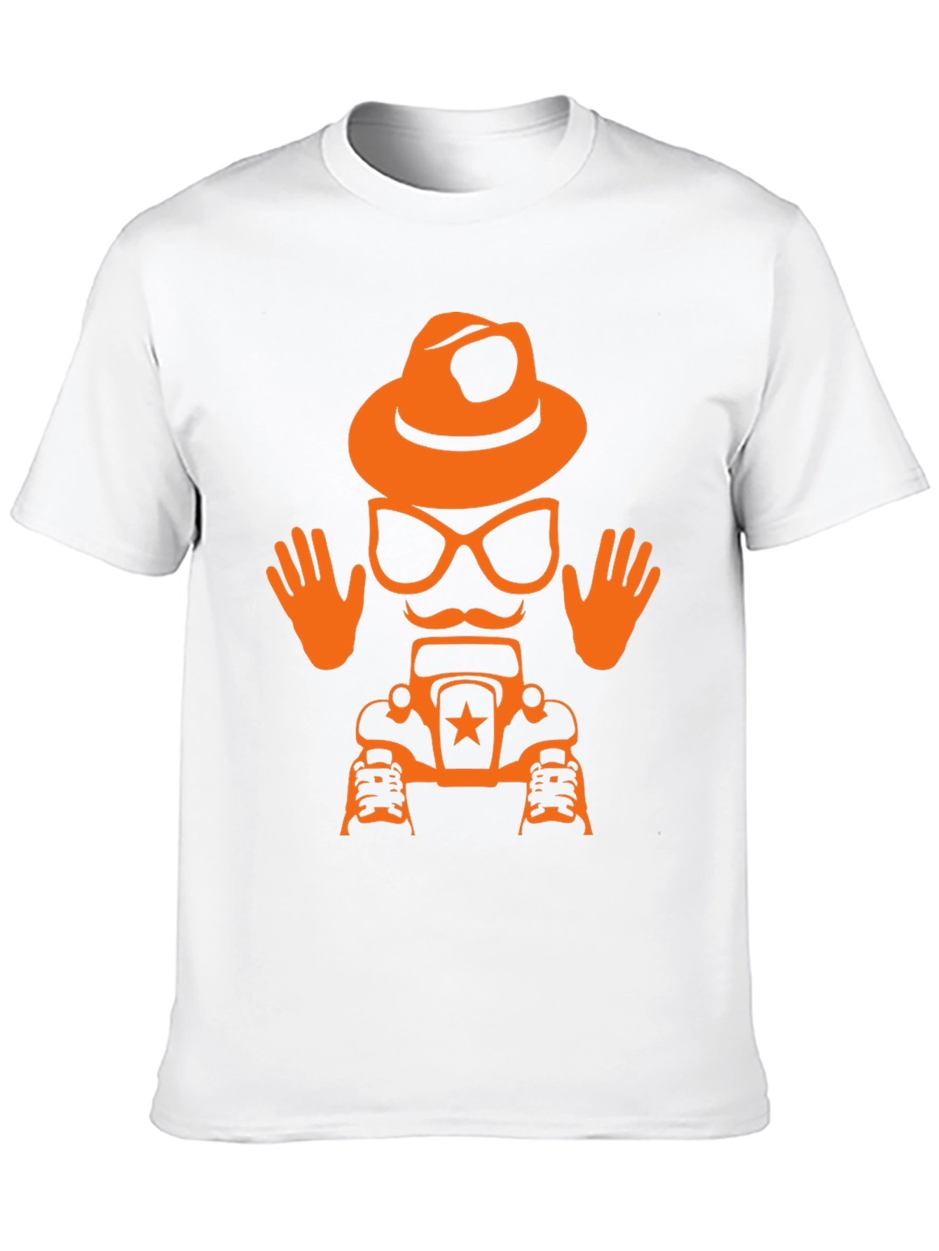 Humorous Car & Character T-Shirt
