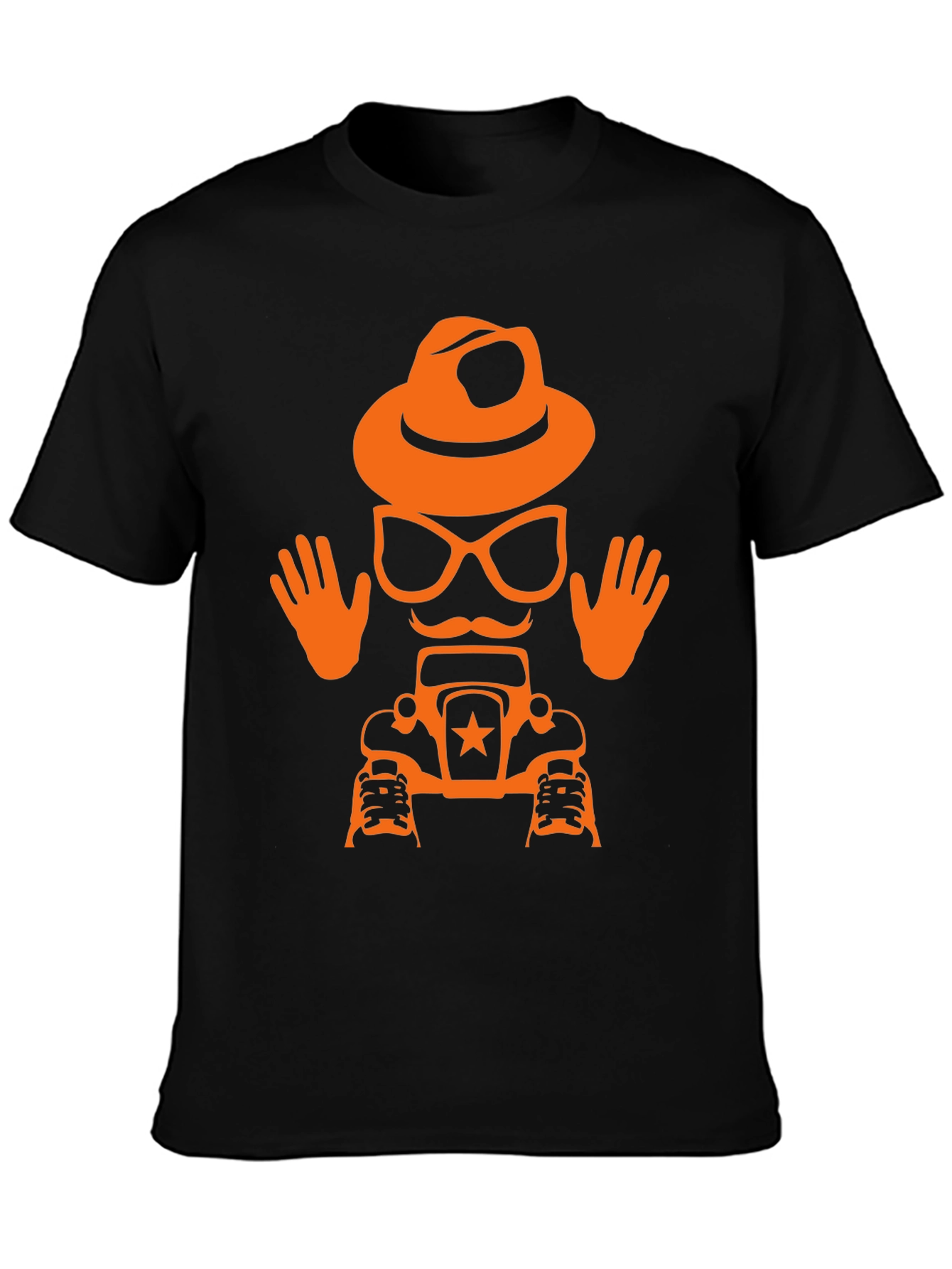 Humorous Car & Character T-Shirt
