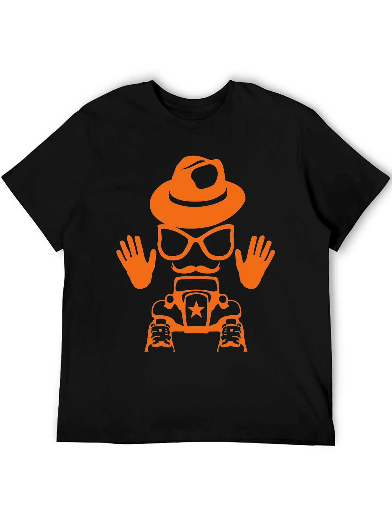 Humorous Car & Character T-Shirt