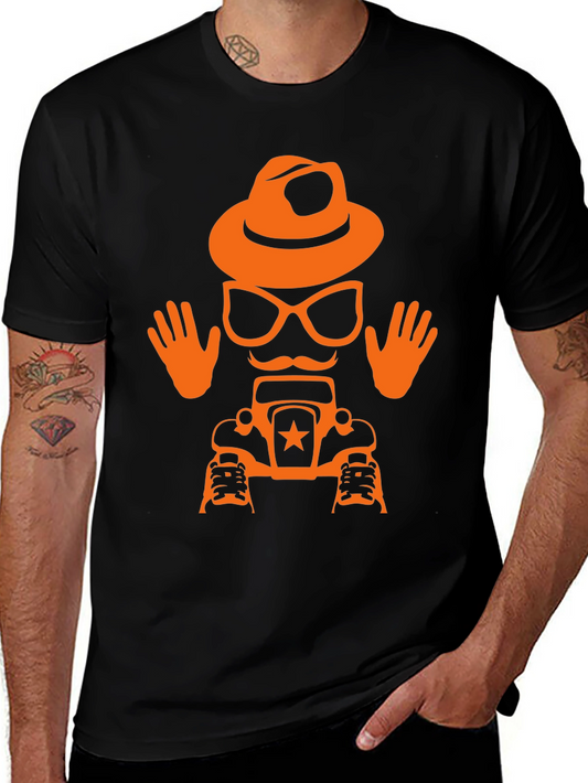 Humorous Car & Character T-Shirt