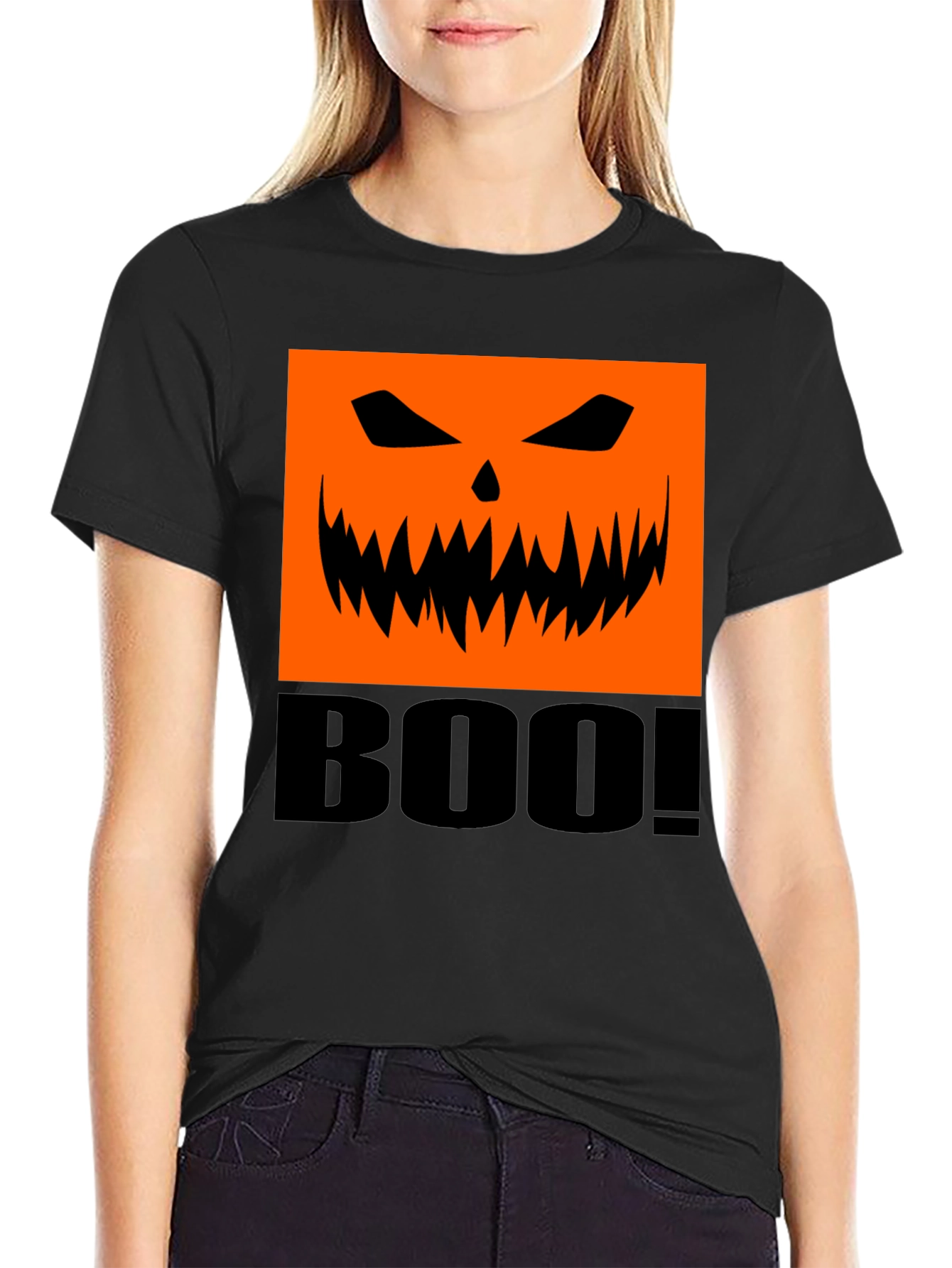 Spooky Boo! Pumpkin Face Halloween T-Shirt