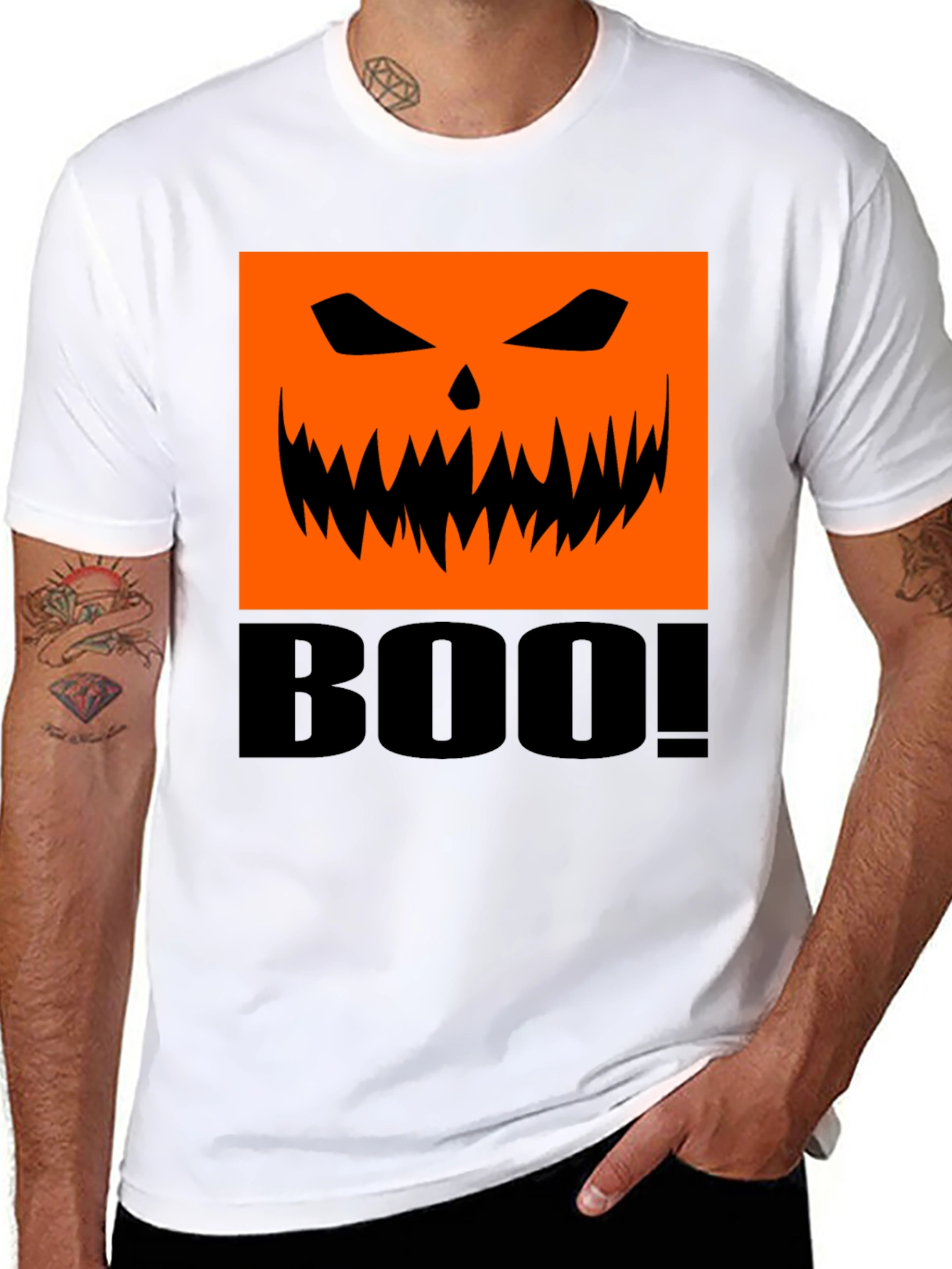 Spooky Boo! Pumpkin Face Halloween T-Shirt