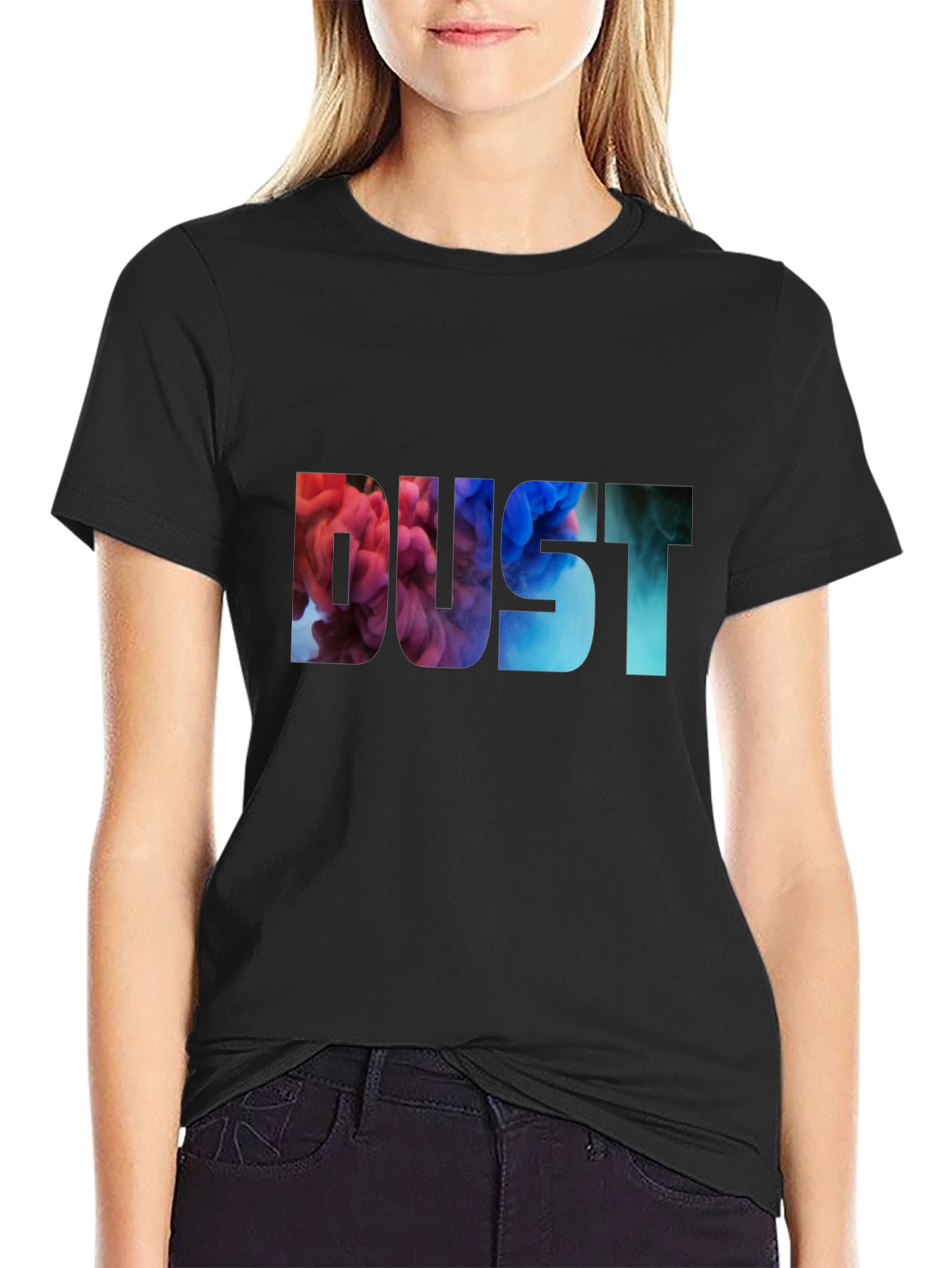 Dust Graphic Print Mens Black T-Shirt