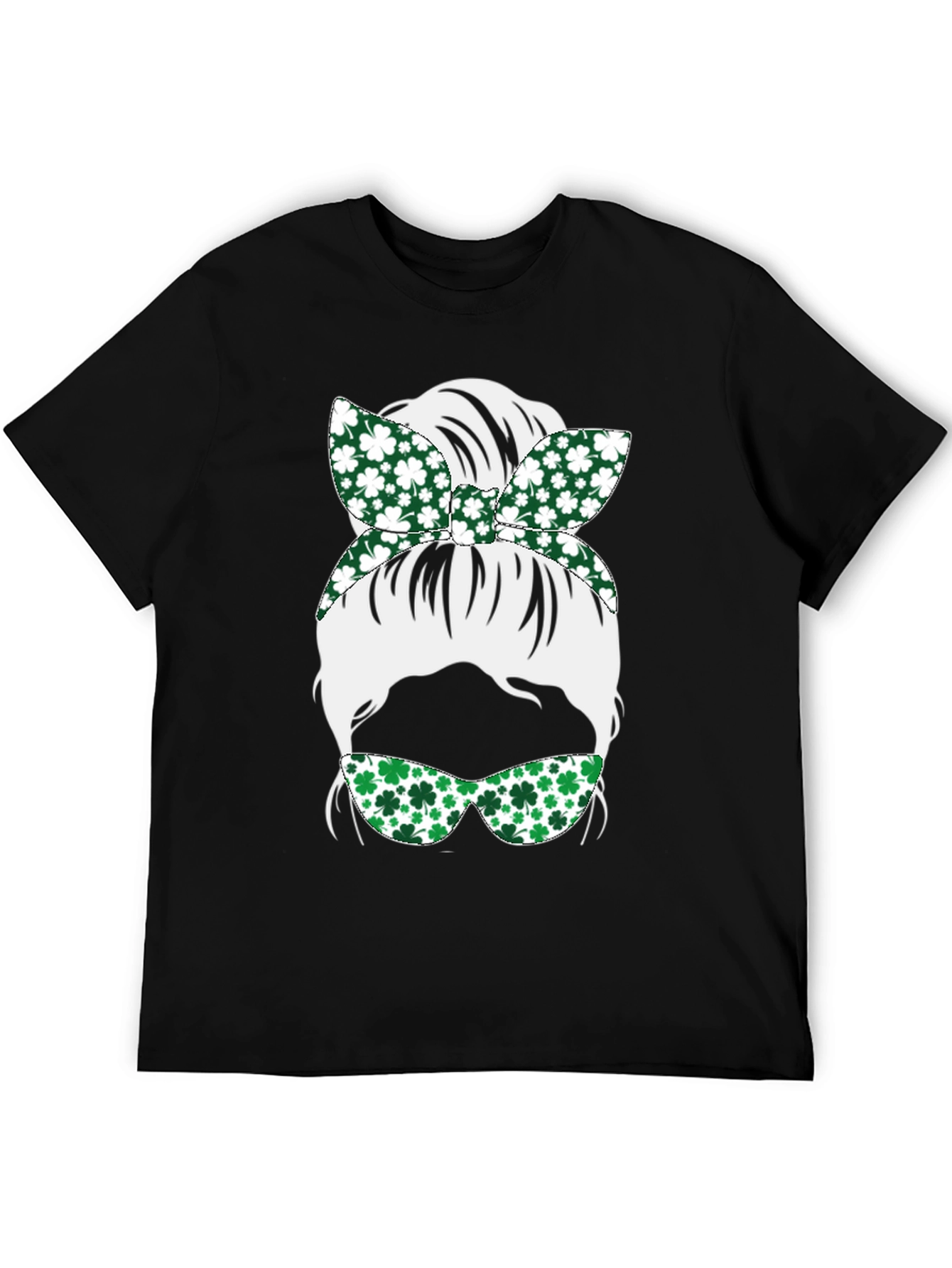 St. Patricks Day Messy Bun T-Shirt