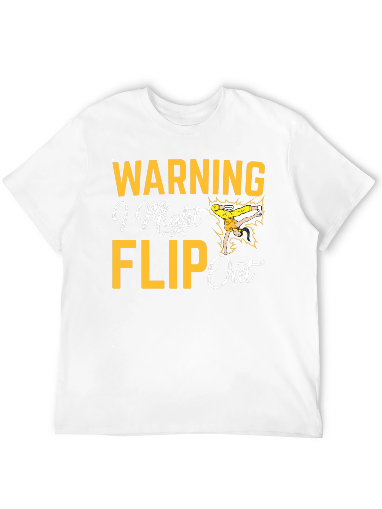 Warning I Might Flip Out Black Graphic Tee