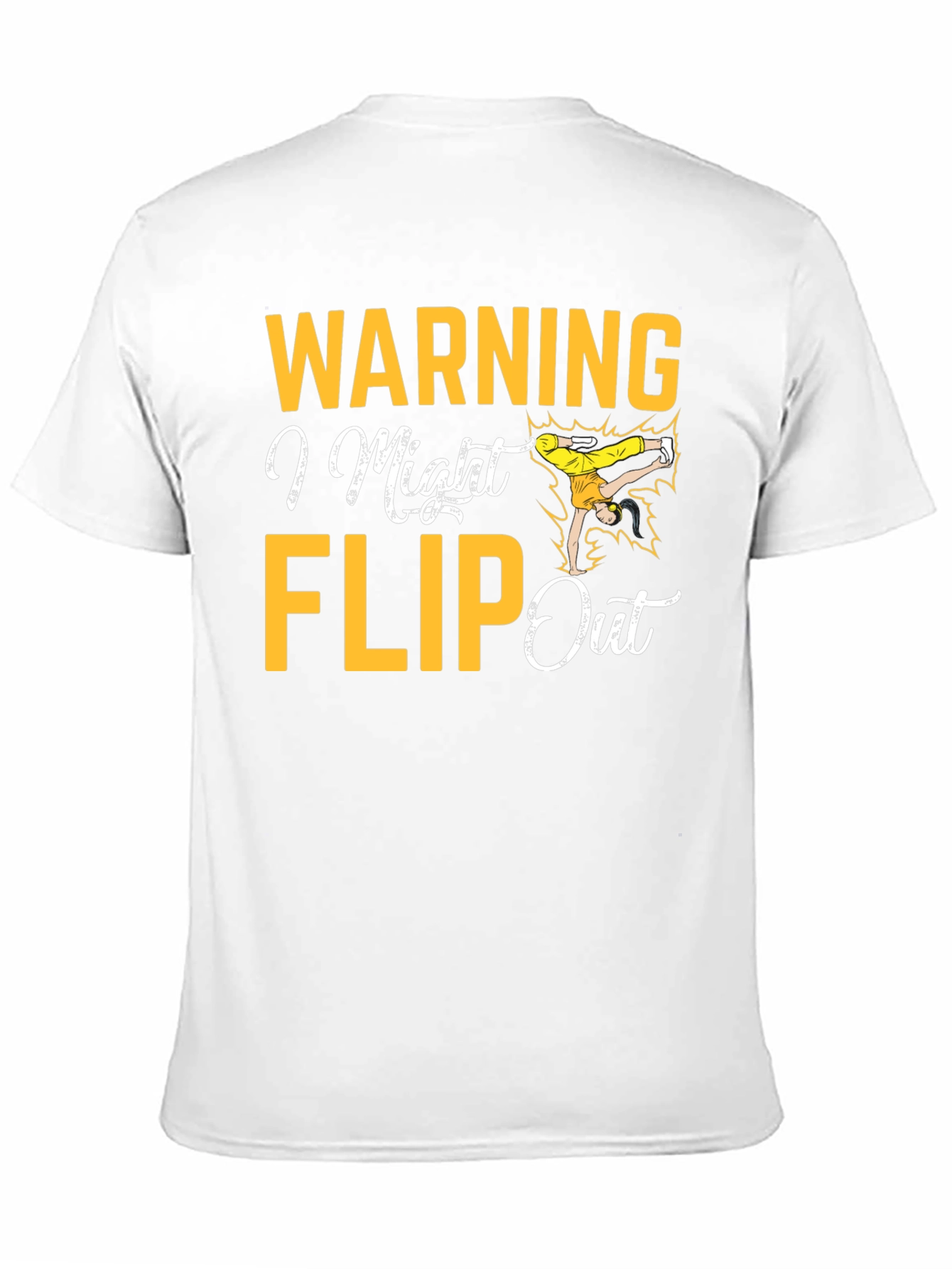 Warning I Might Flip Out Black Graphic Tee