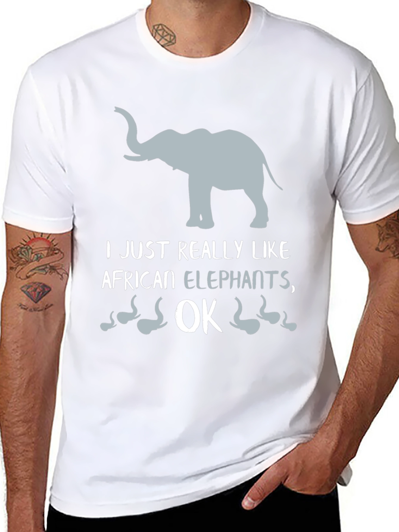 African Elephant Lover Black T-Shirt